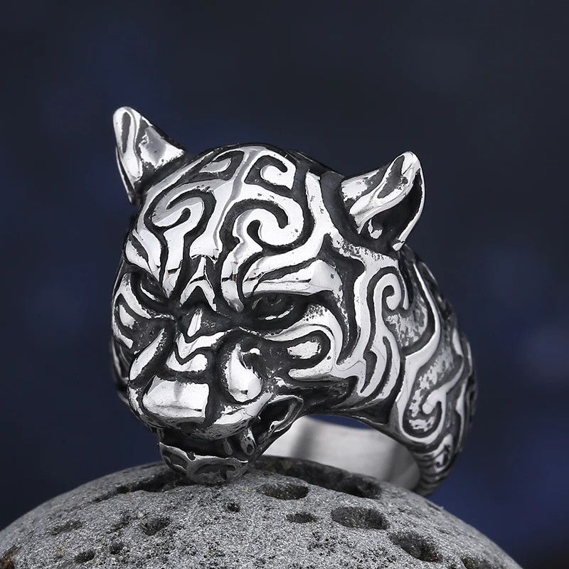 Japanese Brand × Jewelry × Vintage Tiger Head With Pattern Ring Size ONE SIZE - 5 Thumbnail