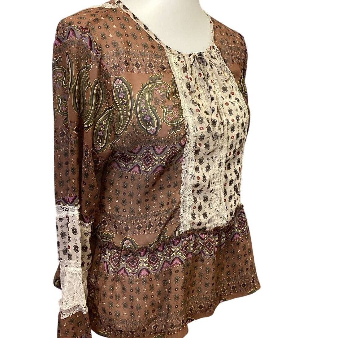 BKE Gimmicks by BKE Medium Long Sleeve Lace Boho Top Blouse Size M / US 6-8 / IT 42-44 - 1 Thumbnail