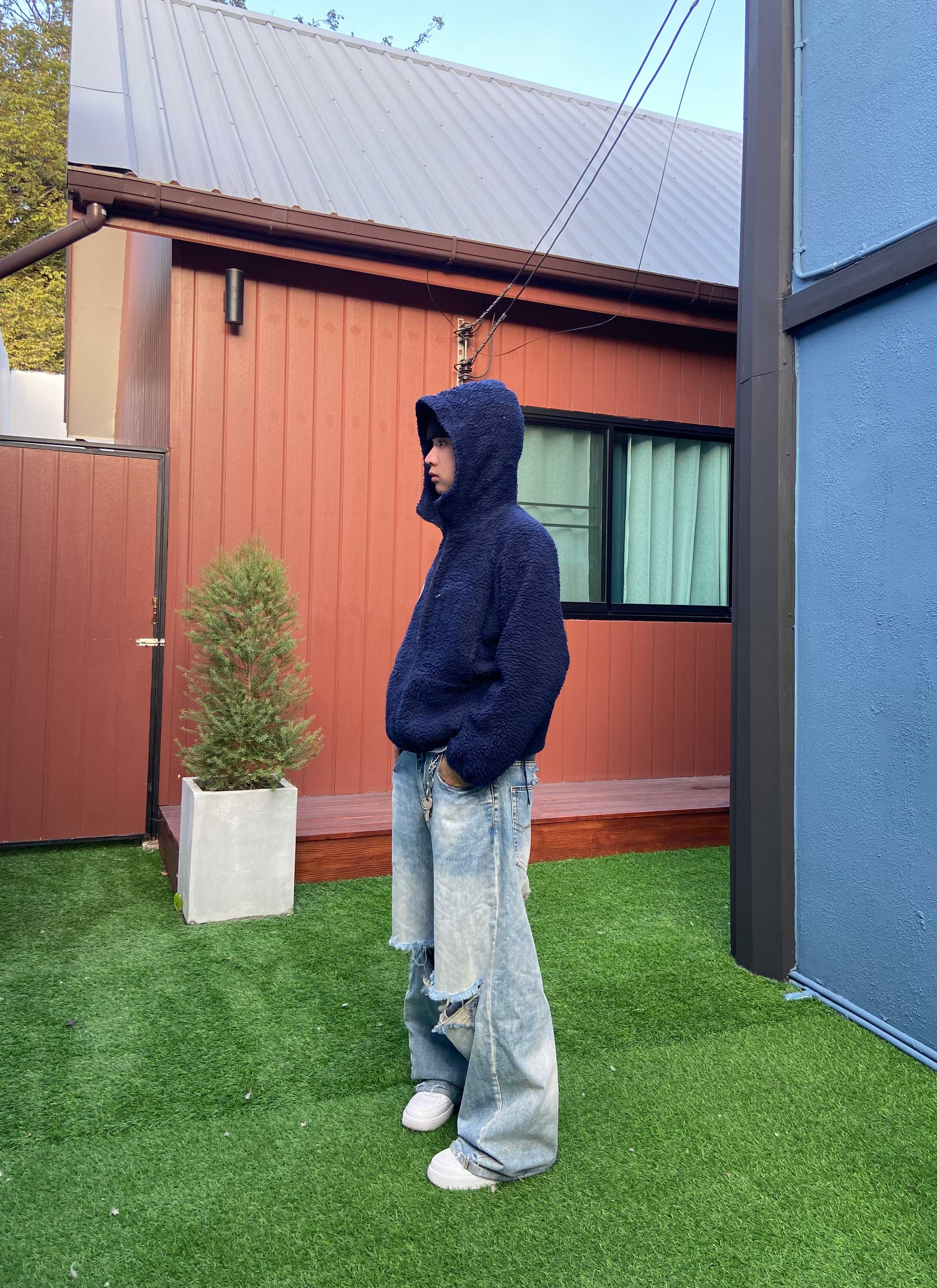 Issey Miyake Né-Net Sherpa Fleece Hooded Jacket Size US S / EU 44-46 / 1 - 10 Thumbnail