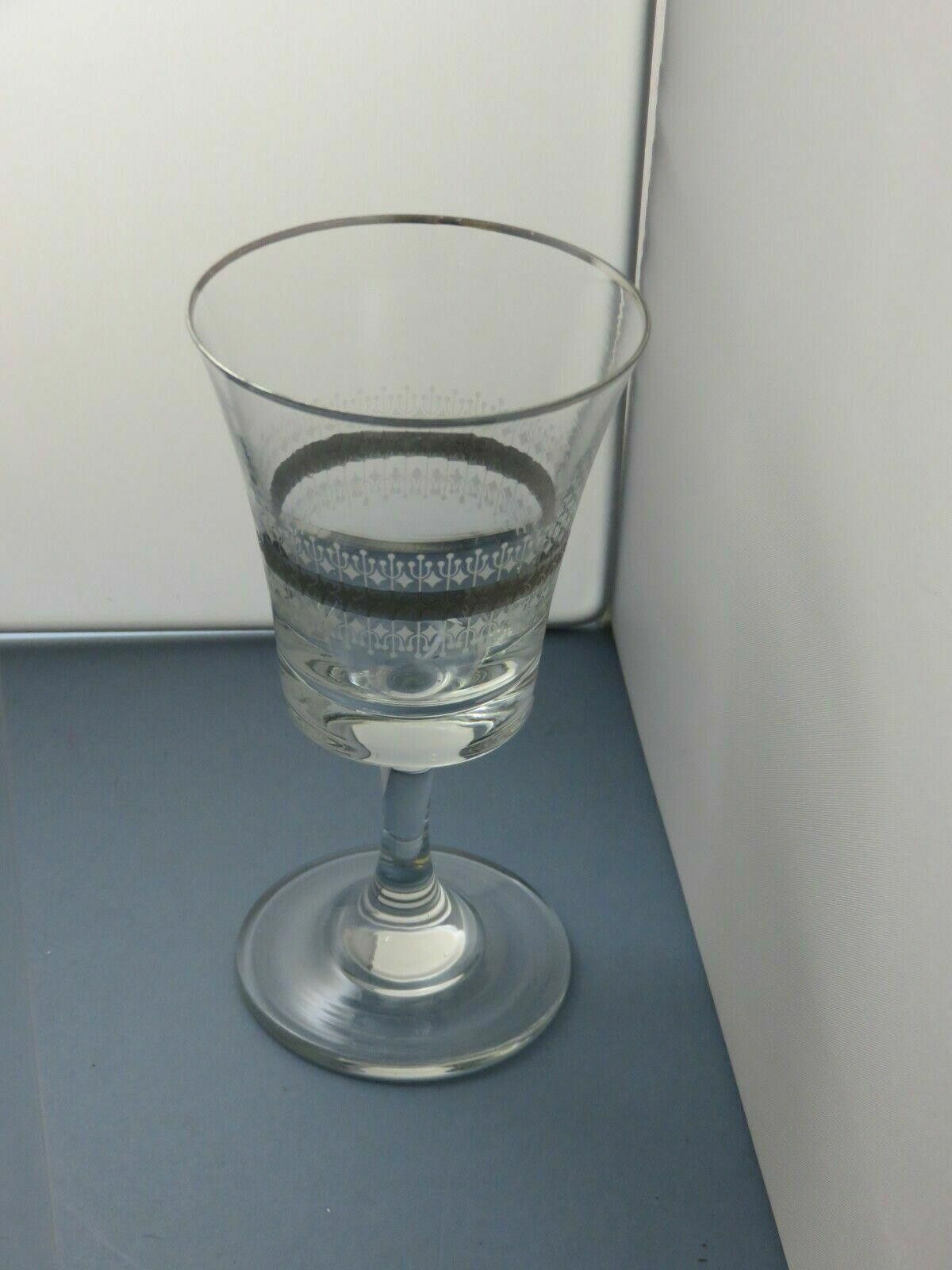 The Unbranded Brand Clear Glass With Silver Plated Set Of 3 Wine Glasses 5 1/2" Size ONE SIZE - 4 Thumbnail