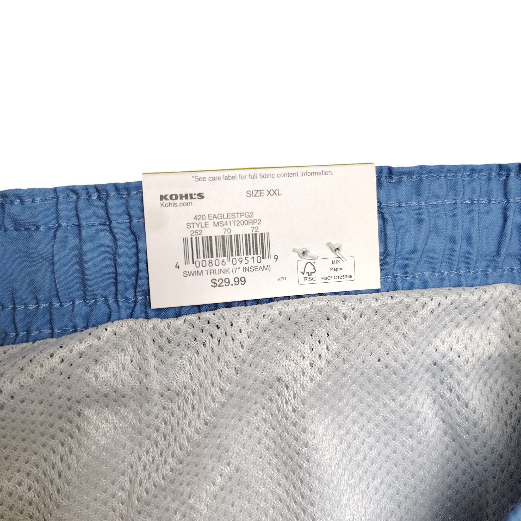 Sonoma Sonoma Mens XXL Blue Striped Swim Trunks With Mesh Lining an Size US 44 / EU 60 - 3 Thumbnail