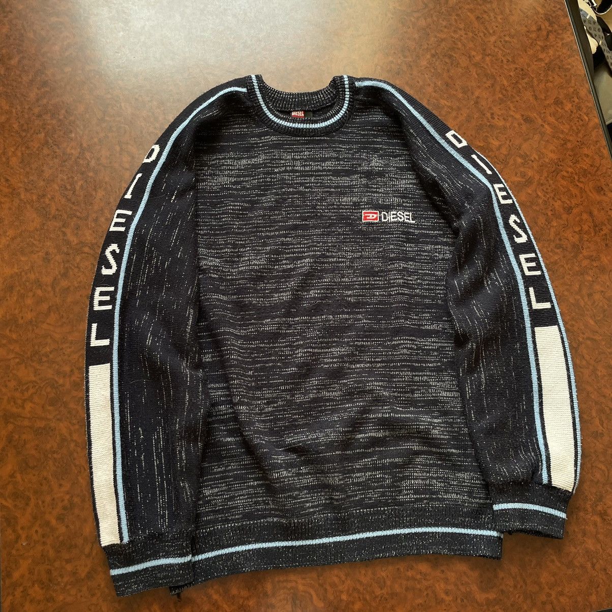 Diesel × If Six Was Nine Rare 90s Diesel sweater big logo cardigan chrome rock punk Size US S / EU 44-46 / 1 - 1 Thumbnail