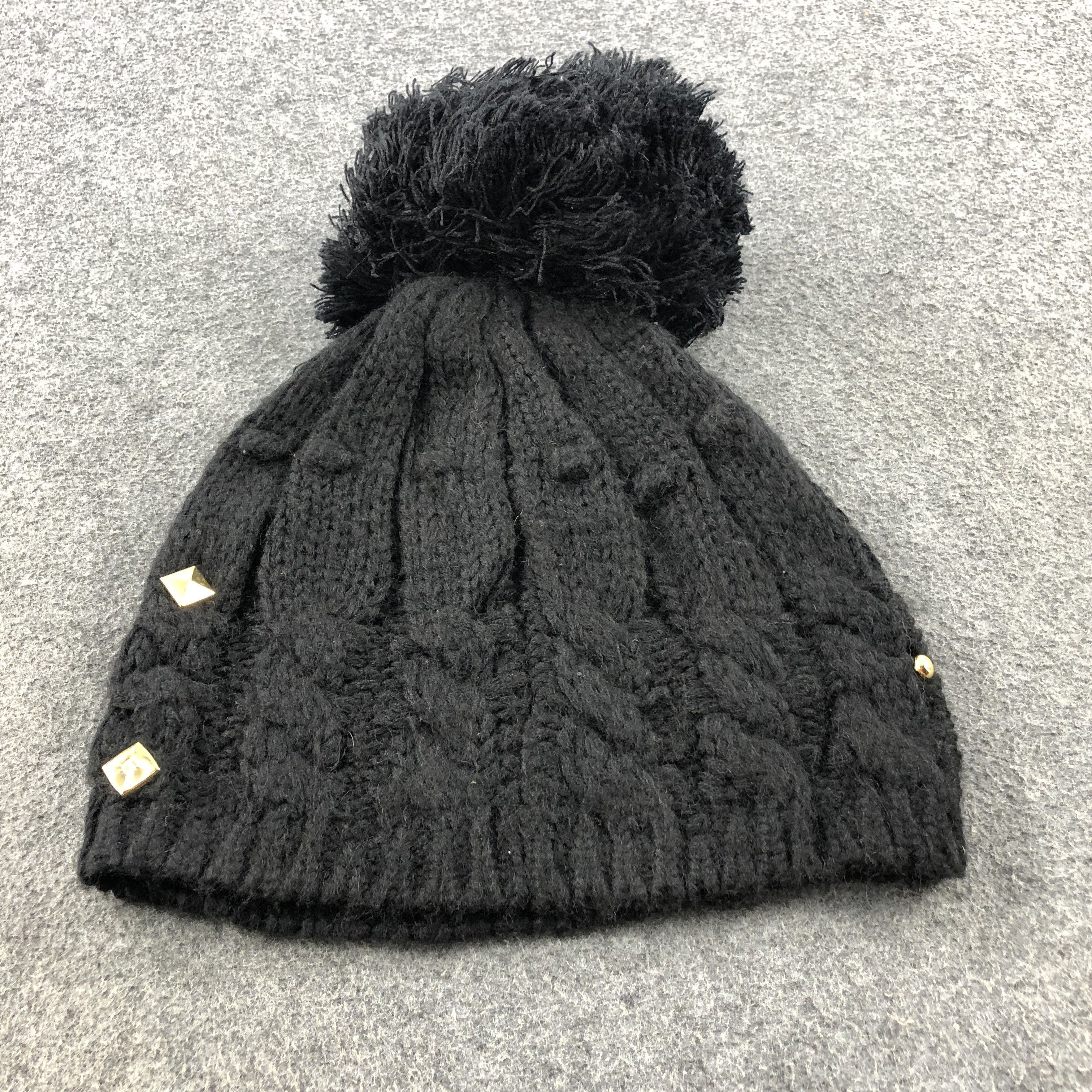 Vintage Unknown Ribbed Cable Knit Bobble Beanie Snowcap Snow Hat B65 Size ONE SIZE - 2 Thumbnail