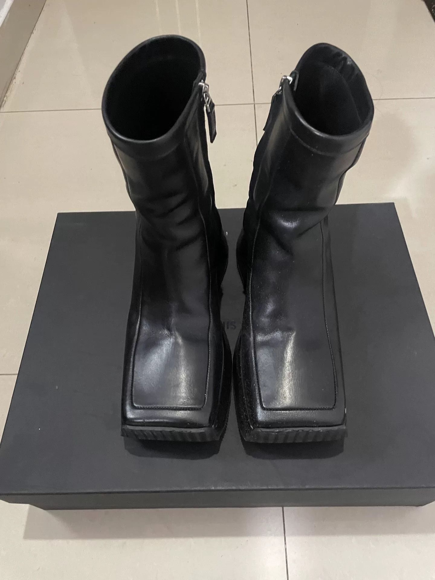 Raf Simons Raf Simons 22FW Square Toe Wedge Ankle Boots Size US 10 / EU 43 - 1 Thumbnail