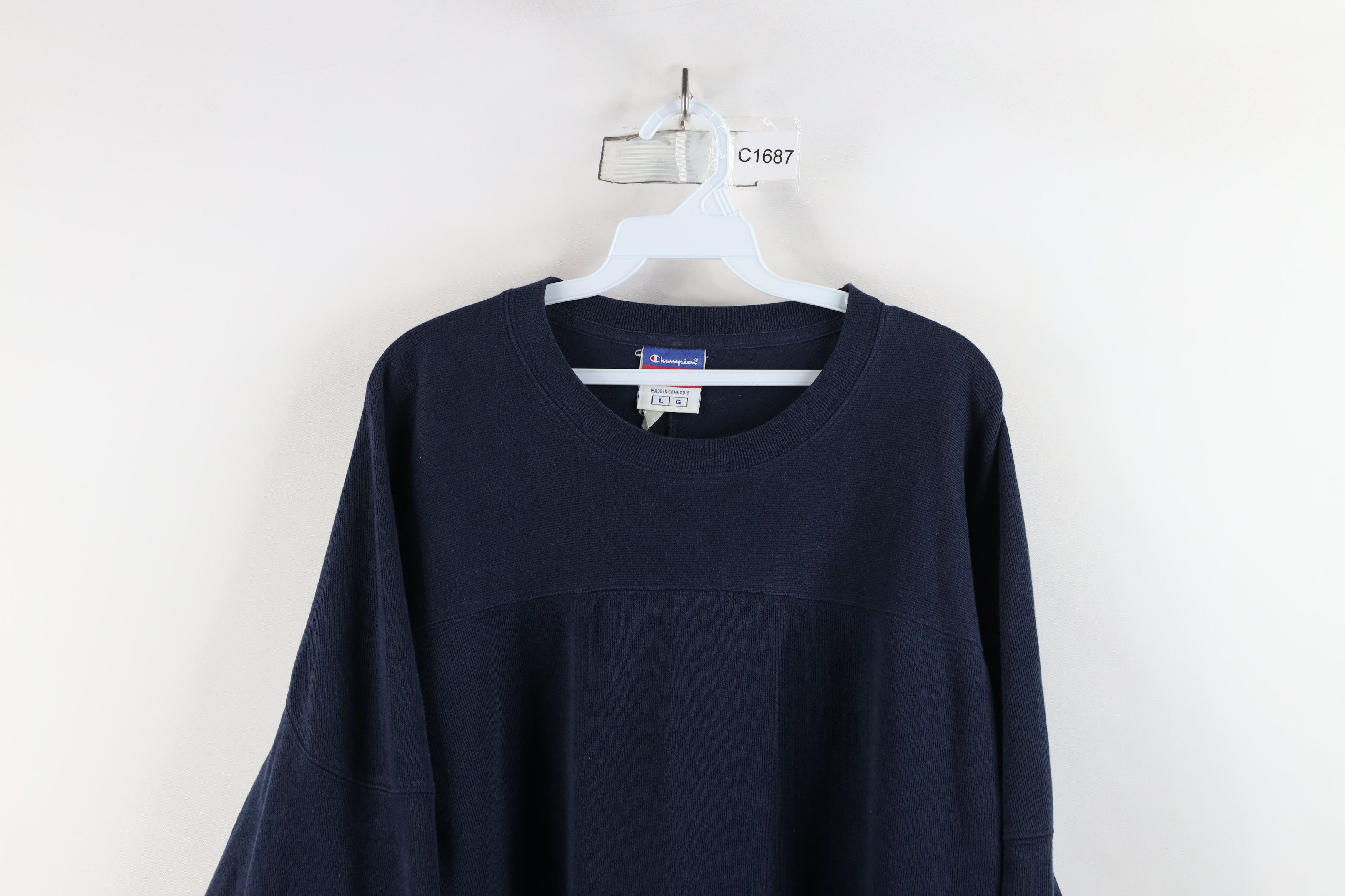 Champion × Vintage Vintage 90s Champion Ribbed Football Jersey T-Shirt Blue Size US L / EU 52-54 / 3 - 2 Thumbnail