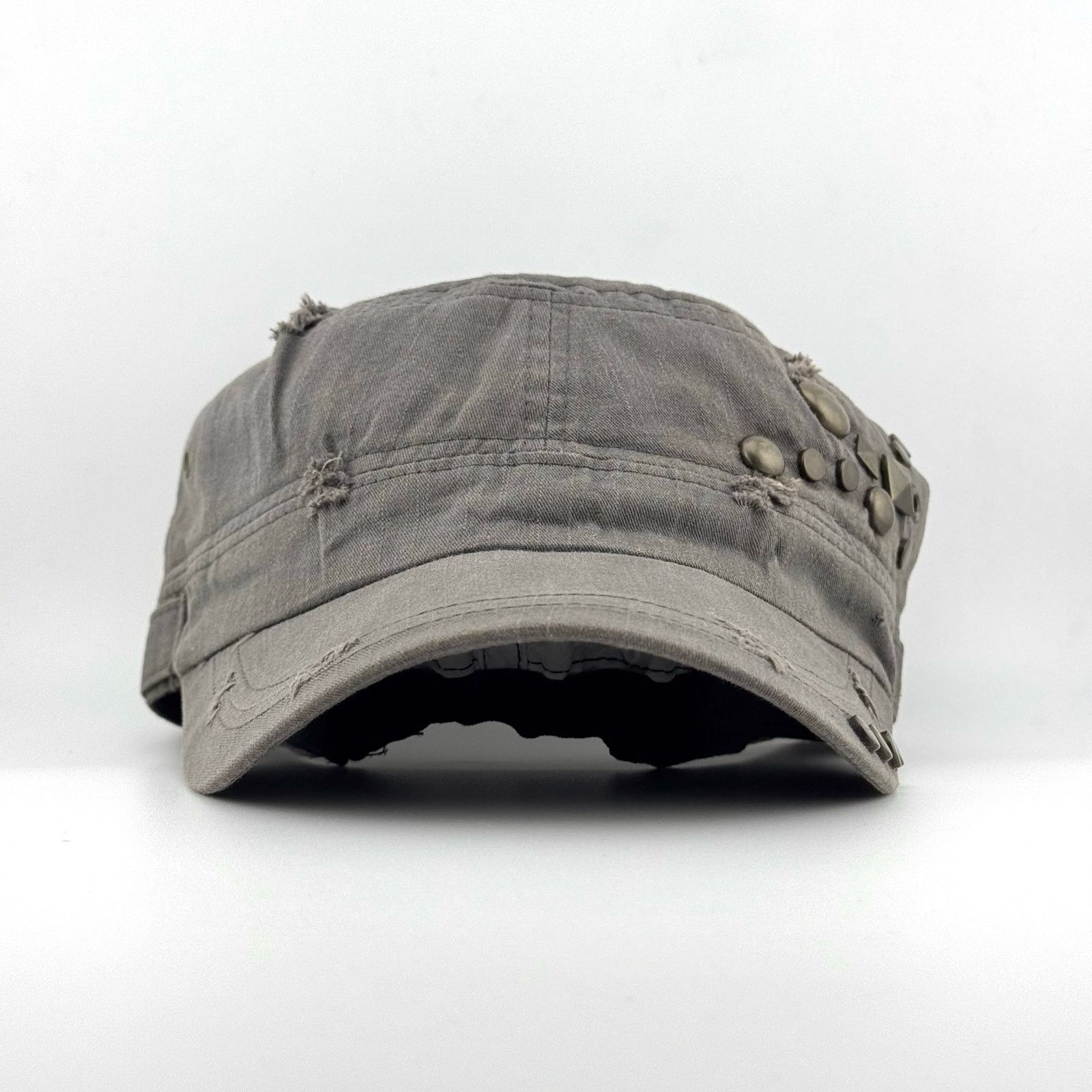 Japanese Brand Y2K Studded Distressed Military Work Hat Patrol Cadet Cap Size ONE SIZE - 1 Thumbnail