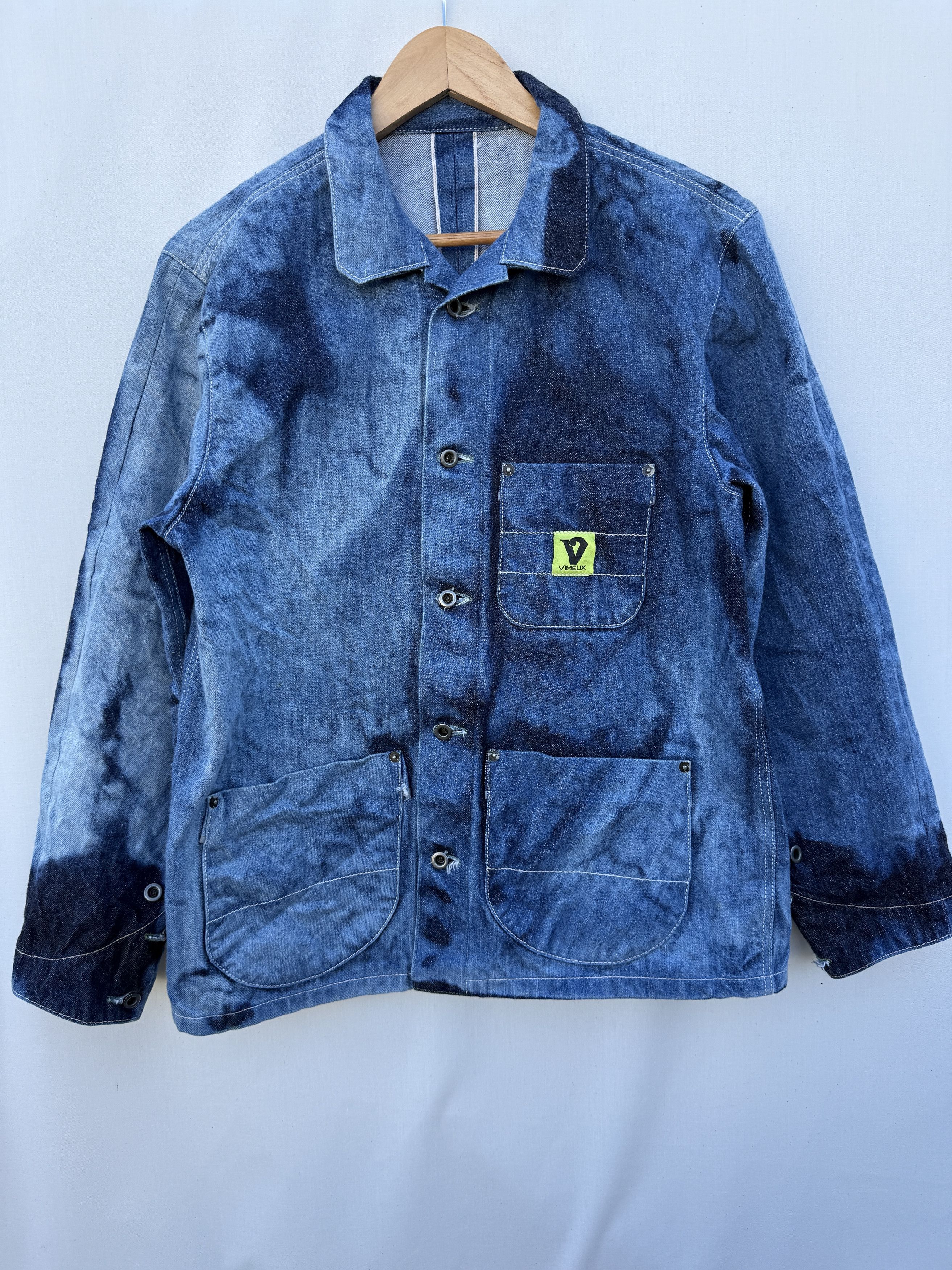 Other Vimeux Acid Wash Japanese Dual Ticker Selvedge Chore Jacket Size US M / EU 48-50 / 2 - 1 Thumbnail