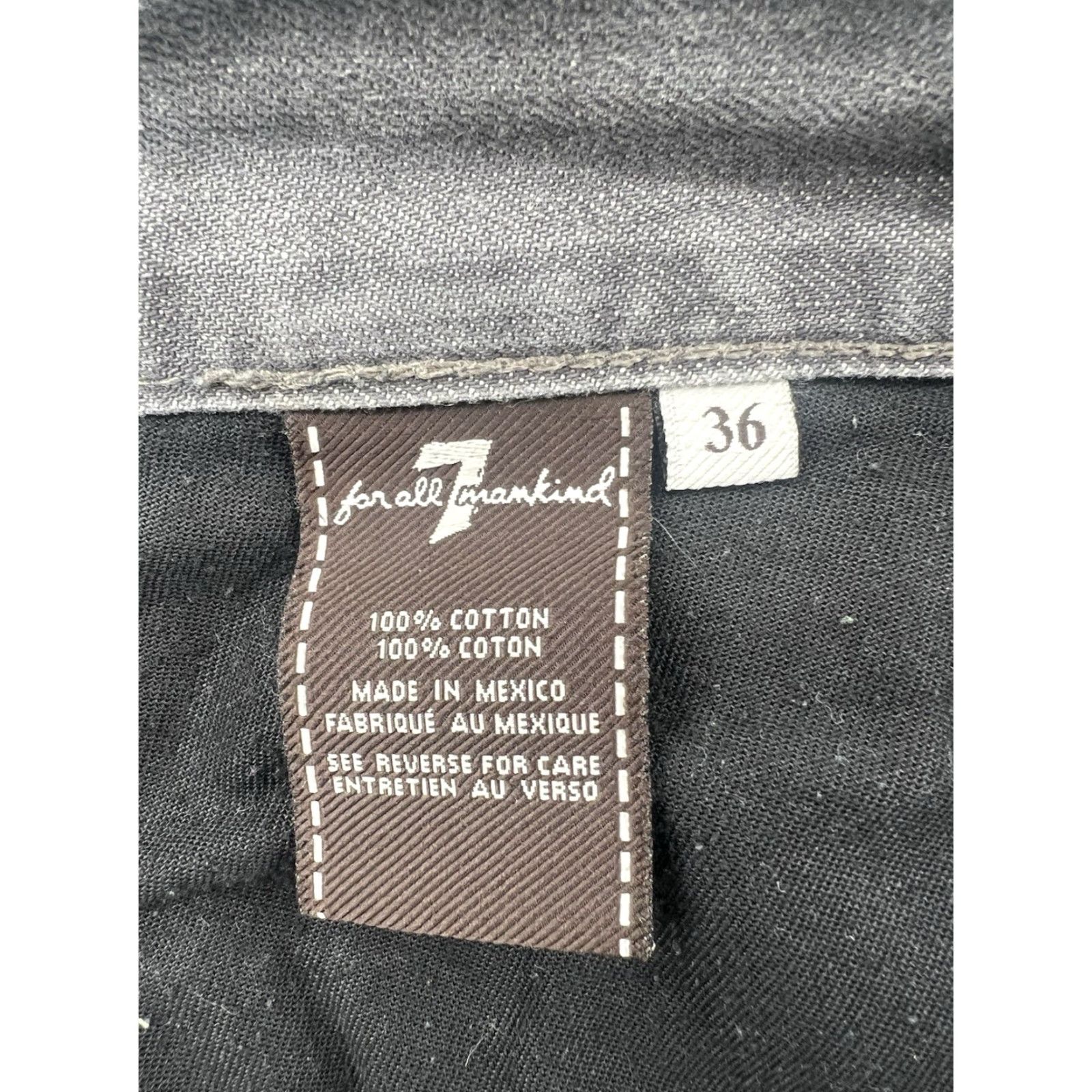 7 For All Mankind 7 For All Mankind Womens Gray Slimmy Straight Jeans | Size 36 | 5-Pocket Denim | Regular Fit Size 25" / US 0 / IT 36 - 6 Thumbnail