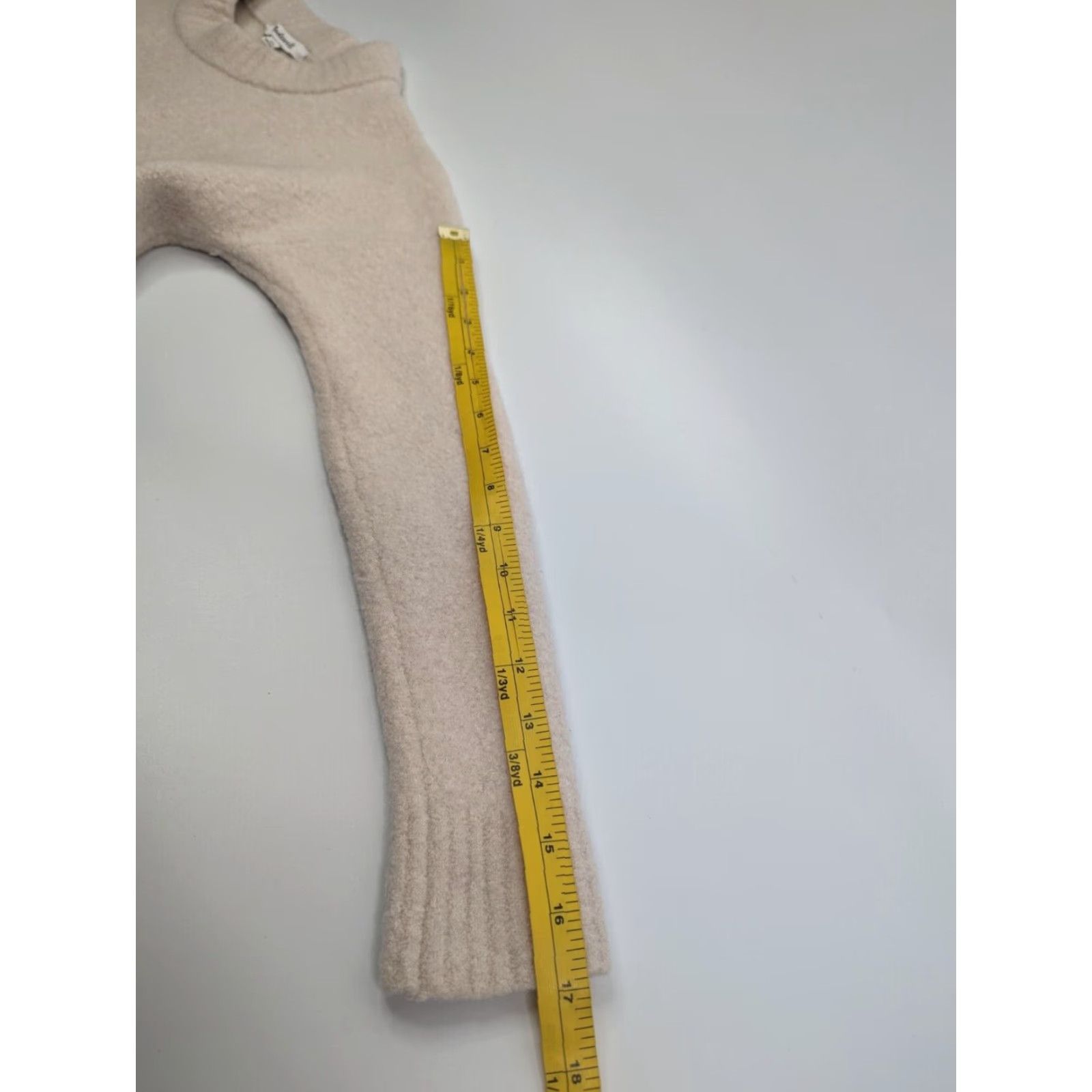 Madewell Madewell Sweater Womens XS Beige Crew Neck Long Sleeve Bouclé Beachdell Pullover Merino Wool ND023 16.5in Size XS / US 0-2 / IT 36-38 - 5 Thumbnail