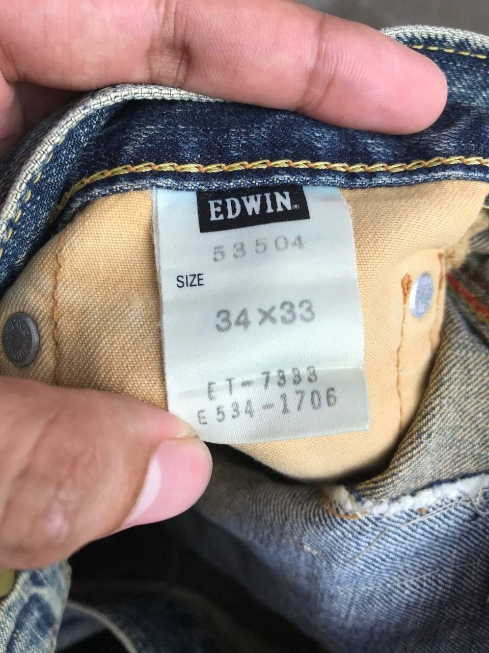 Edwin × Japanese Brand × Vintage Vintage Distressed Edwin Denim Pants Size US 36 / EU 52 - 8 Thumbnail