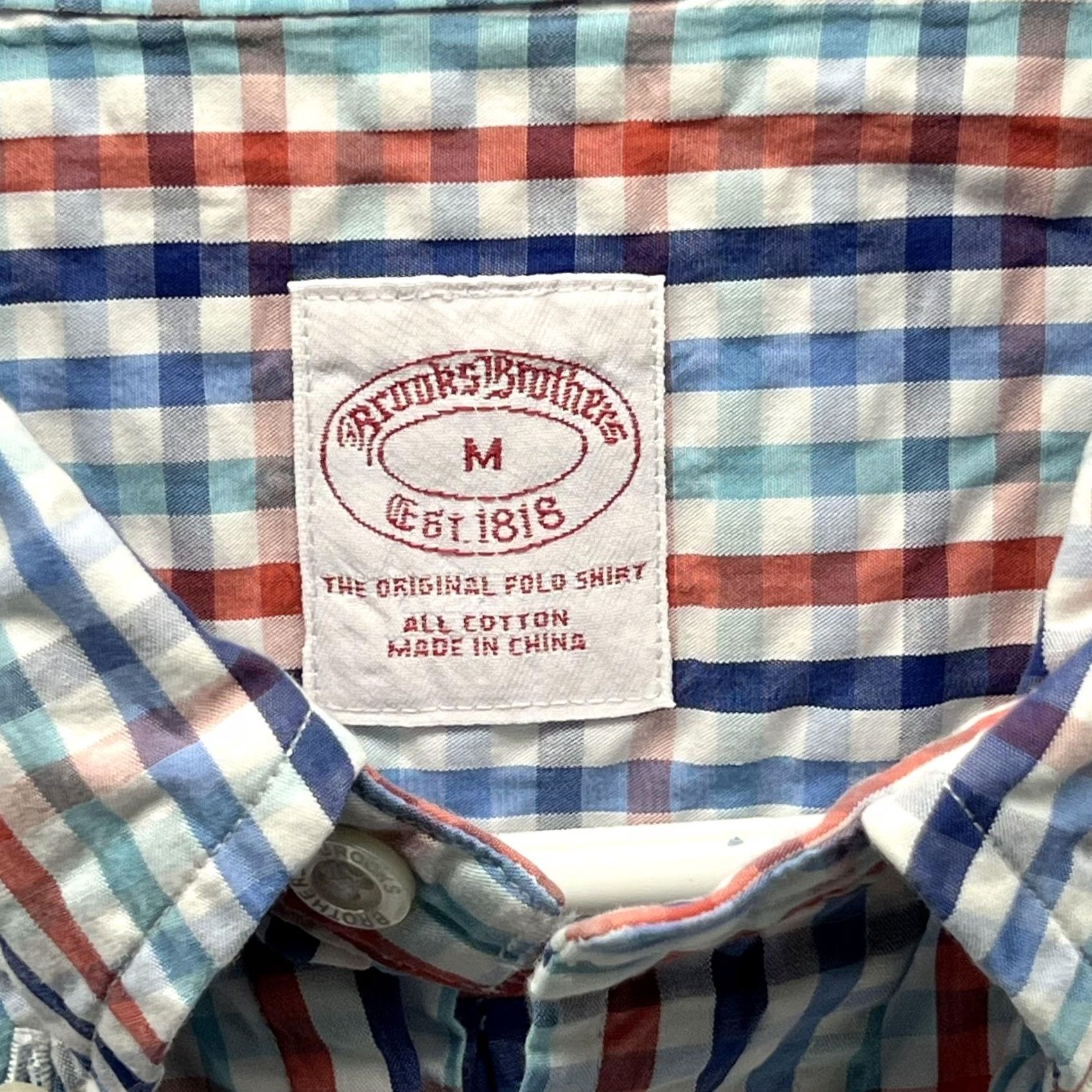 Brooks Brothers Brooks Brothers Shirt Mens M Short Sleeve Plaid Button Front Seersucker Lightweight Cotton Casual Summer Multicolor Womens? Size US M / EU 48-50 / 2 - 3 Thumbnail