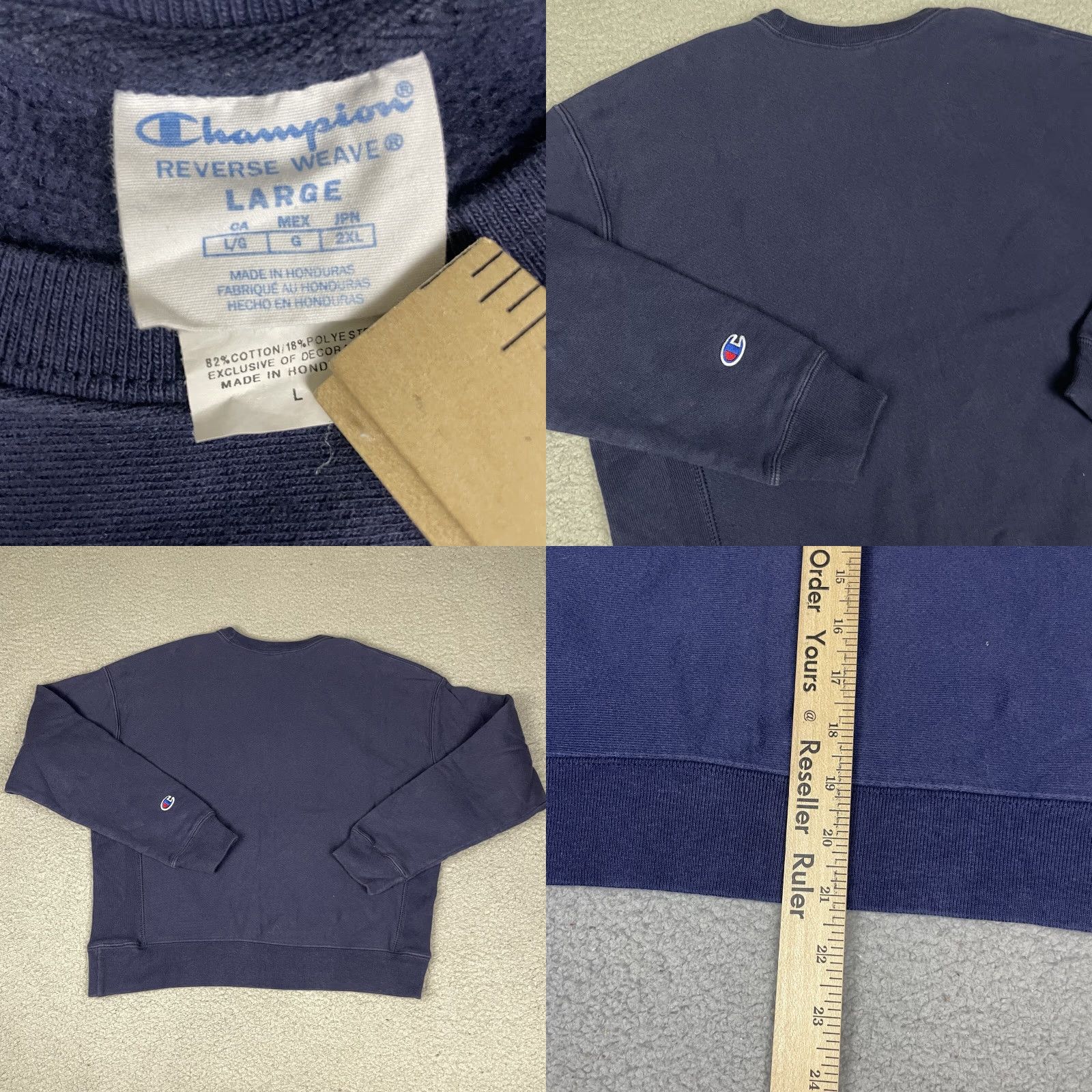 Champion VINTAGE Champion Sweatshirt Womens Large Reverse Weave Embroidered Logo Cropped Pullover Size L / US 10 / IT 46 - 8 Thumbnail