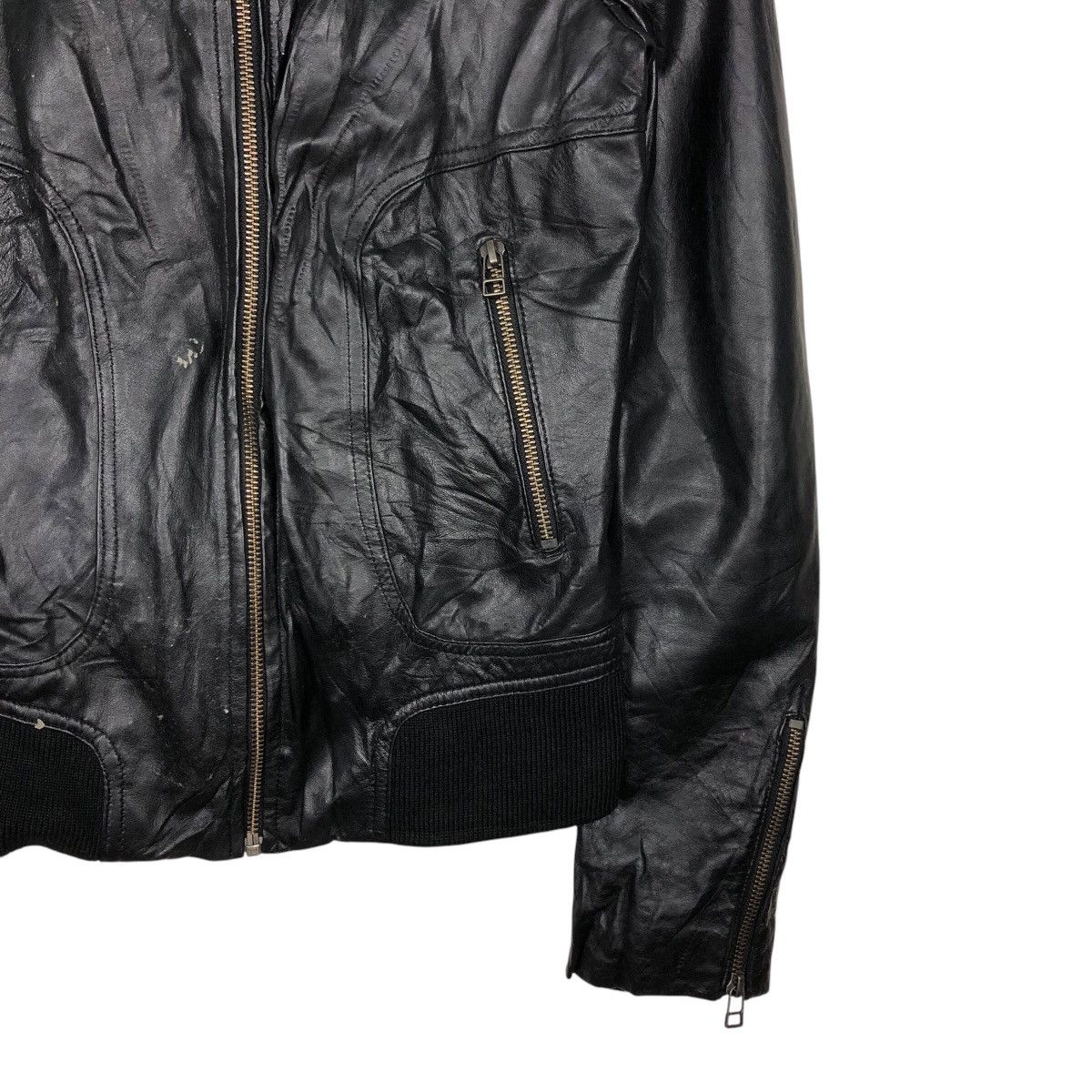 Japanese Brand 📌Cropped Biker Soft Leather Jacket Mango Streetwear Size US M / EU 48-50 / 2 - 6 Thumbnail