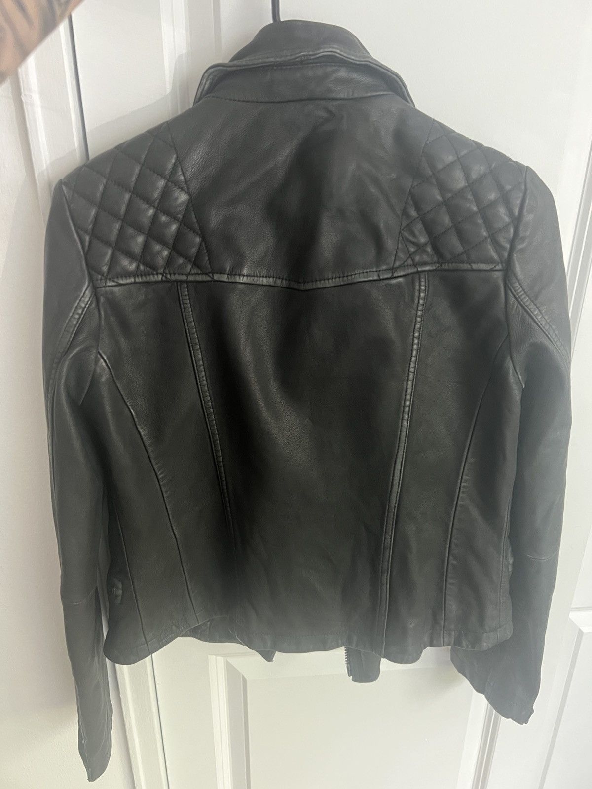 Allsaints AllSaints Cargo Biker Leather Jacket– Black/Grey Size M / US 6-8 / IT 42-44 - 5 Thumbnail