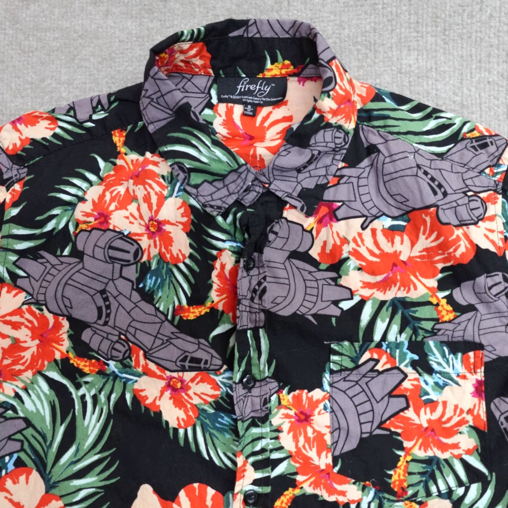 Vintage VINTAGE Firefly Shirt Small Black Hawaiian Floral Short Sleeve Shirt Men S Black Floral Hawaiian Button-Up Collared Cotton Firefly Size US S / EU 44-46 / 1 - 2 Thumbnail
