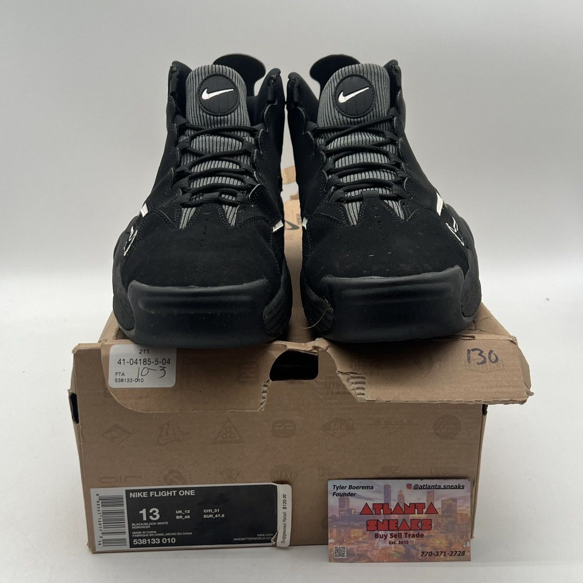 Nike Flight one black white Size US 13 / EU 46 - 2 Thumbnail