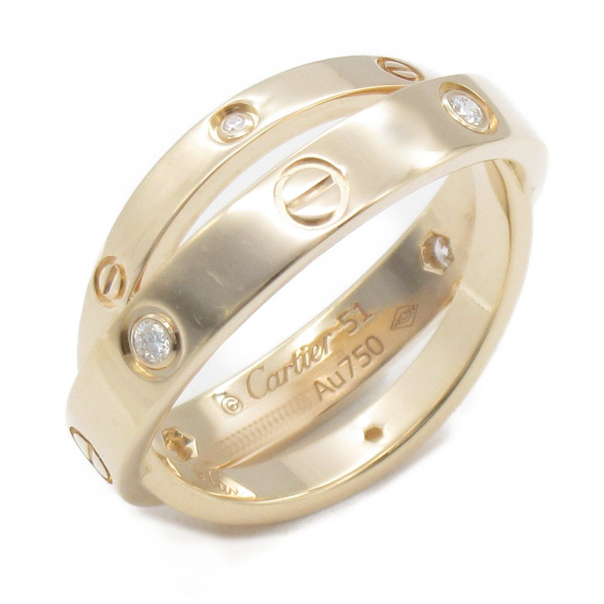 image of Cartier Be Love 6P Diamond Ring Ring Clear K18Pg[Rose Gold] Clear in Black, Women's