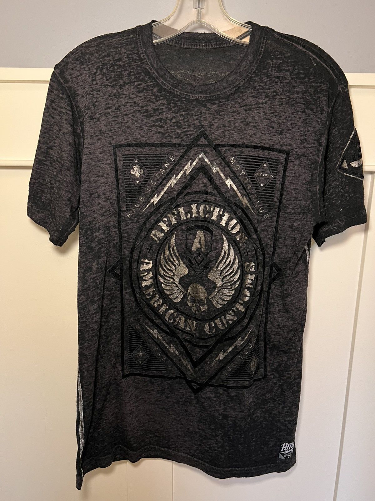 Affliction Vintage Affliction metallic skull and wing sheer T-shirt Size US XL / EU 56 / 4 - 1 Thumbnail
