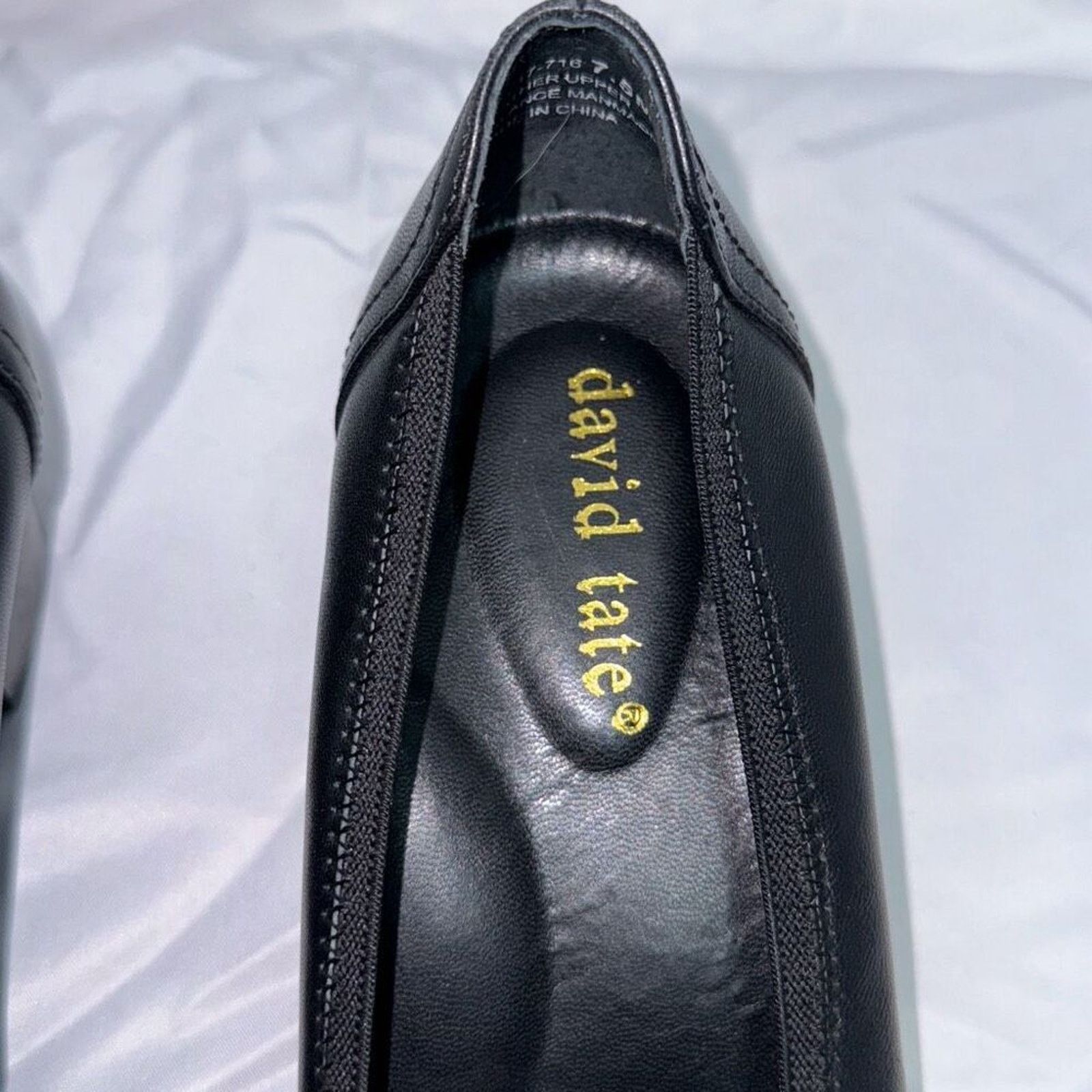 Other David Tate Black Leather Round Toe Court Heels | Sz 7.5 Size US 7.5 / IT 37.5 - 7 Thumbnail