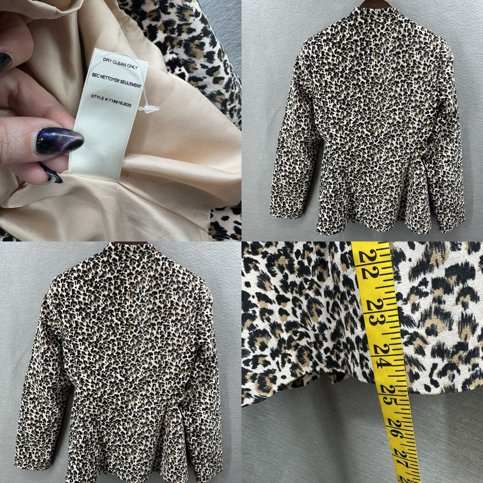 Rebecca Taylor VINTAGE Rebecca Taylor Blazer Womens S Leopard Velvet Double Breast Buttons Beige Lightweight 90s Mens? Wait not. Lash. Size S / US 4 / IT 40 - 8 Thumbnail