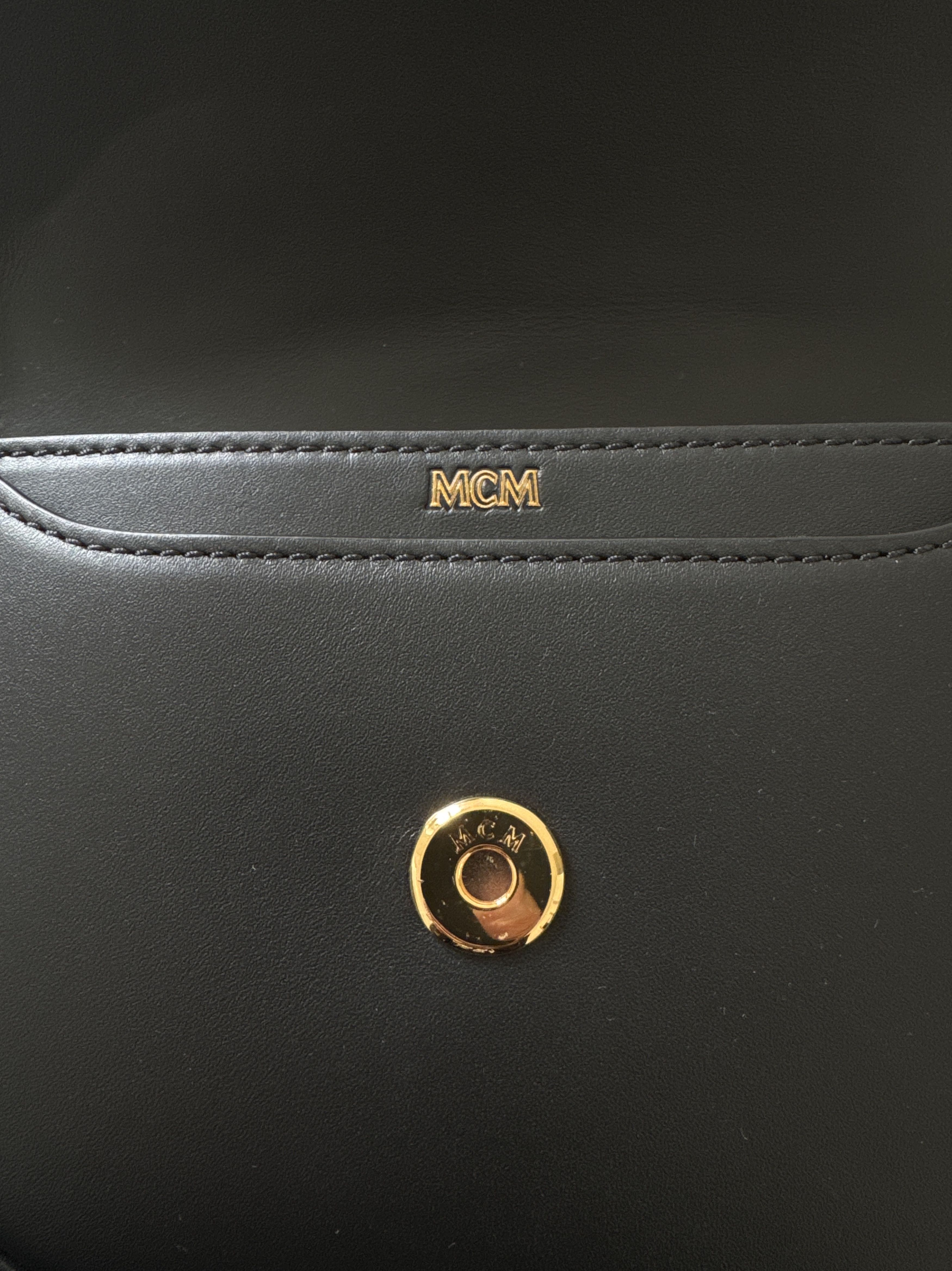 MCM MCM Tracy Shoulder Bag - Black Leather with Gold Logo - NEW Size ONE SIZE - 7 Thumbnail