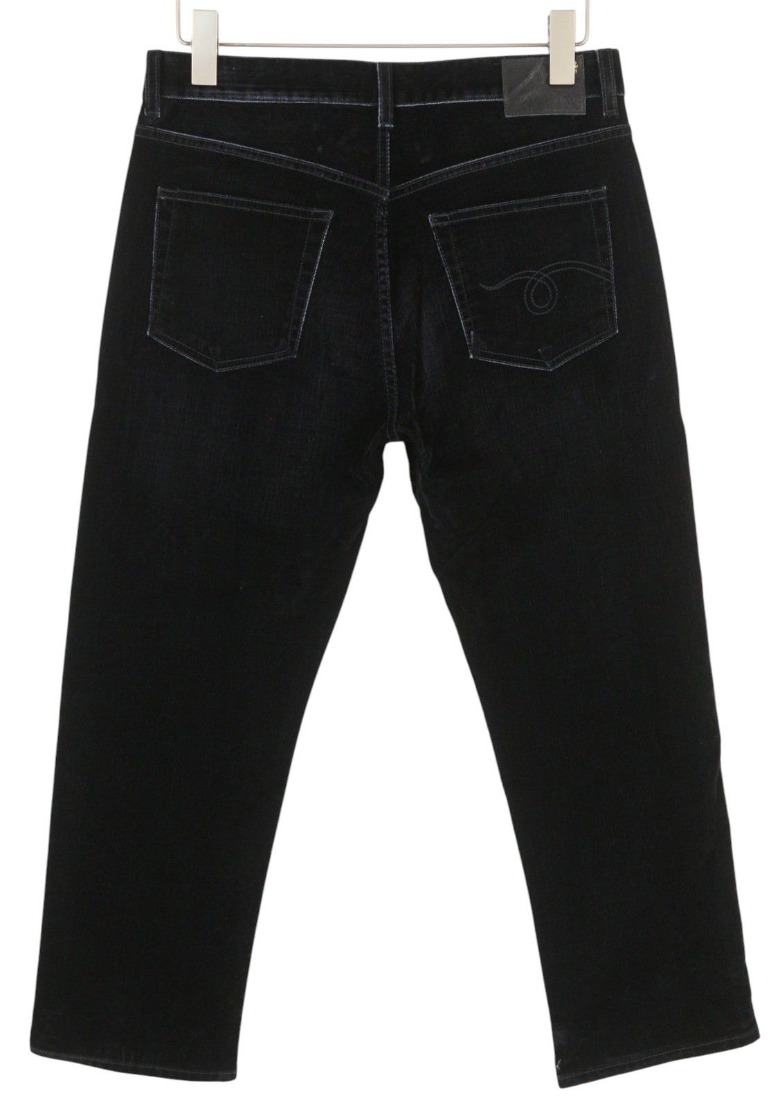 R13 ROMEO 28 Flocked Black Velvet Cropped Low Rise Dark 86242 Size 28" / US 6 / IT 42 - 4 Thumbnail