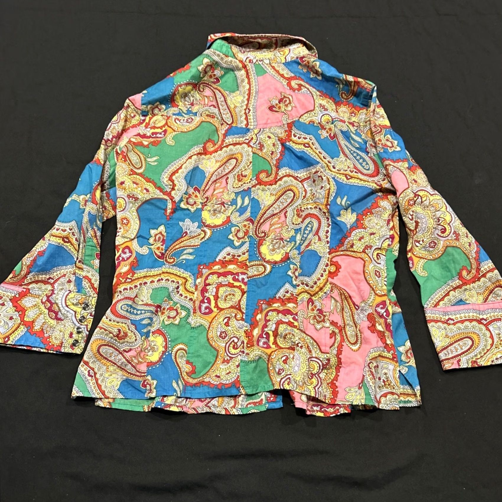 Liz Claiborne Studio Liz Claiborne Blouse Womens M Multicolor Floral Size Snap Button A25 Size M / US 6-8 / IT 42-44 - 3 Thumbnail