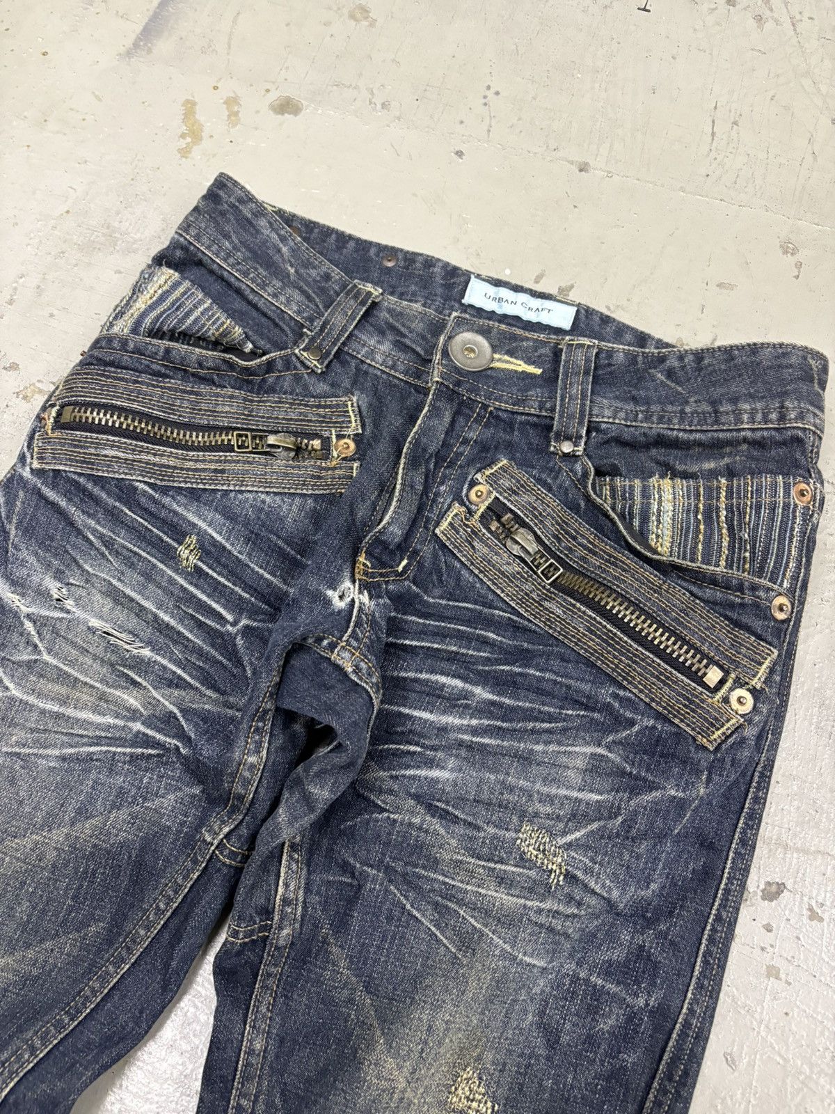 Engineered Garments PAINTED DISTRESSED DENIM BY URBAN CRAFT Size US 31 - 8 Thumbnail