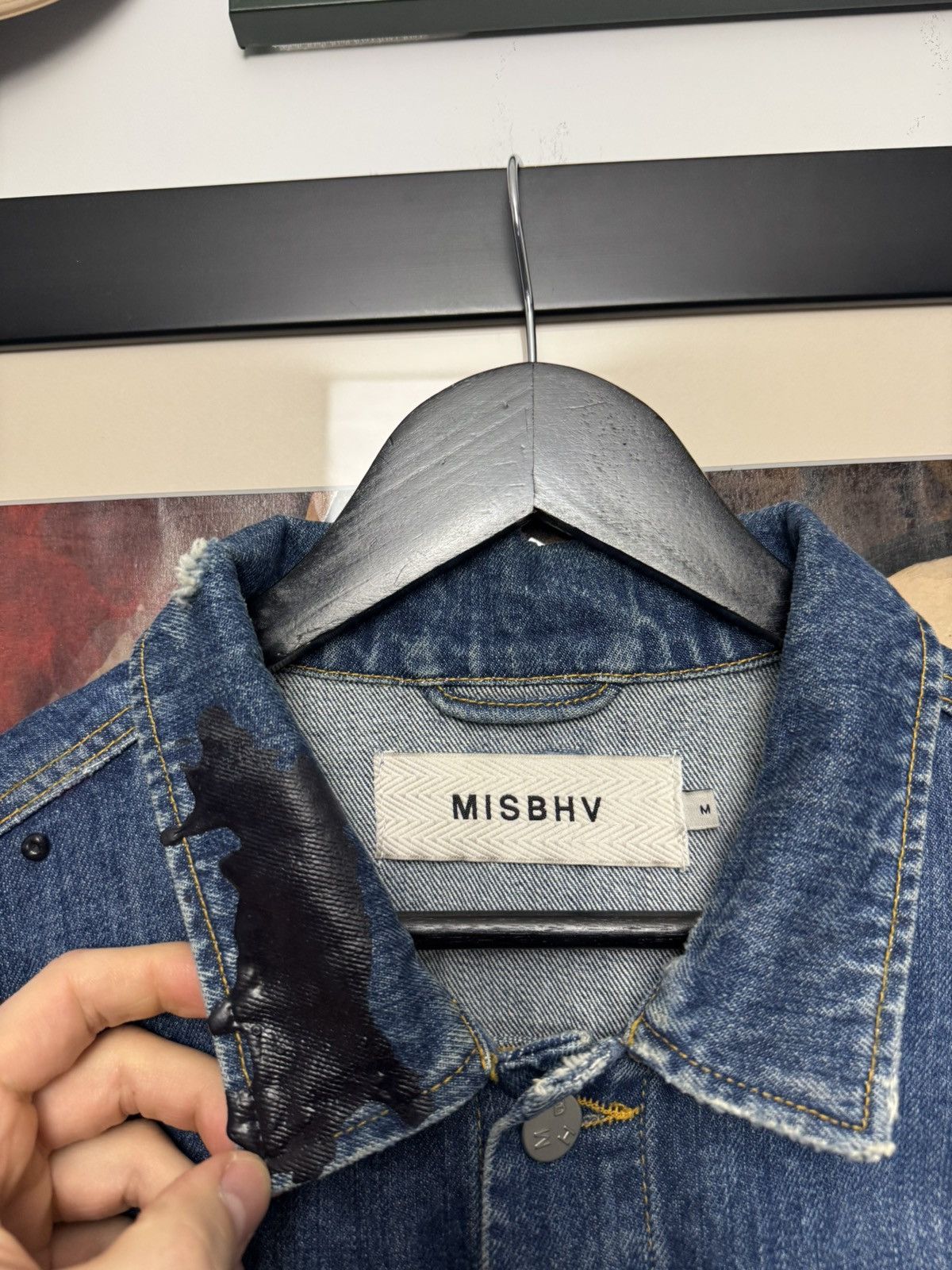 Misbhv AW18 MISBHV Wet Print Indigo Denim Jacket Designer Boxy Fit Size US M / EU 48-50 / 2 - 4 Thumbnail