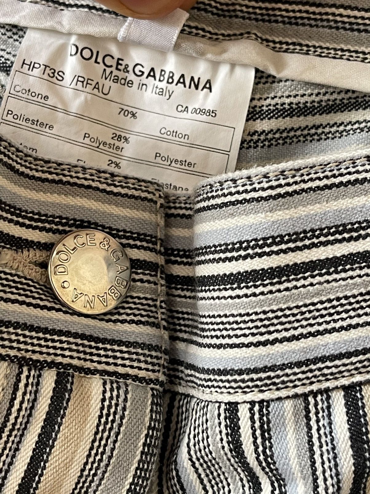 Dolce & Gabbana × Vintage Y2K Dolce & Gabbana striped cropped pants Size 27" / US 4 / IT 40 - 11 Thumbnail