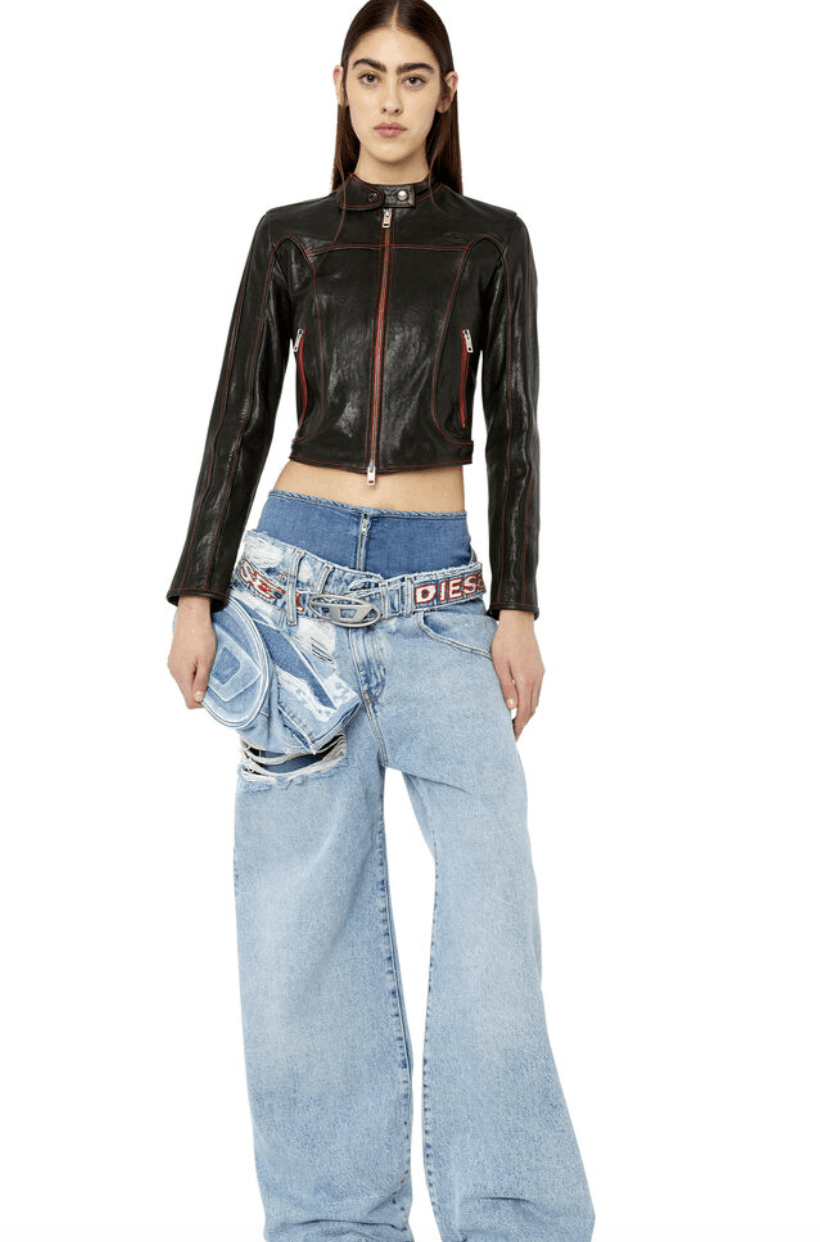 Diesel Diesel Black Leather L-Fox-A Size S / US 4 / IT 40 - 7 Thumbnail