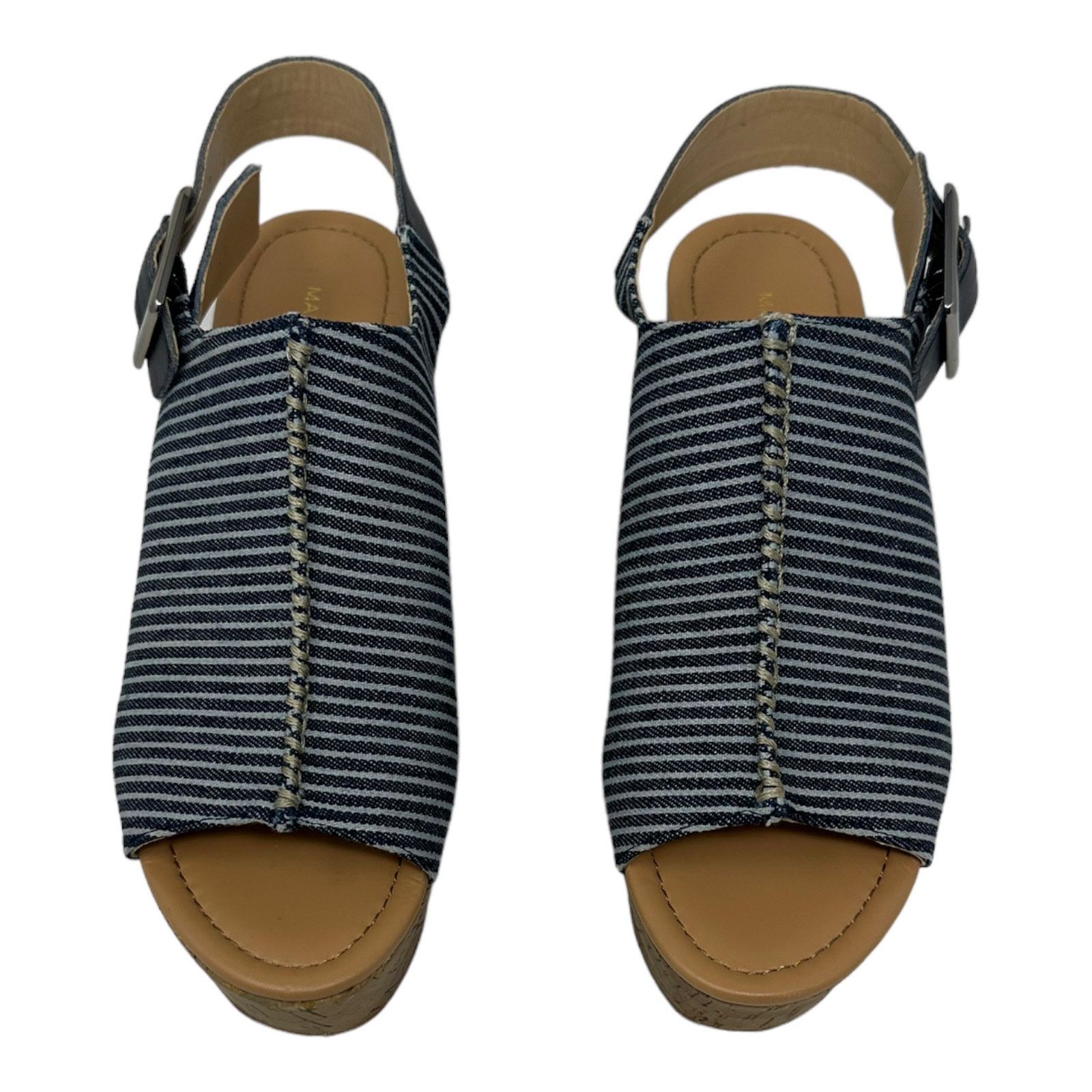 Marc Fisher Marc Fisher Sinthya Blue Denim Wedge Slingback Sandals 7.5 Size US 7.5 / IT 37.5 - 2 Thumbnail