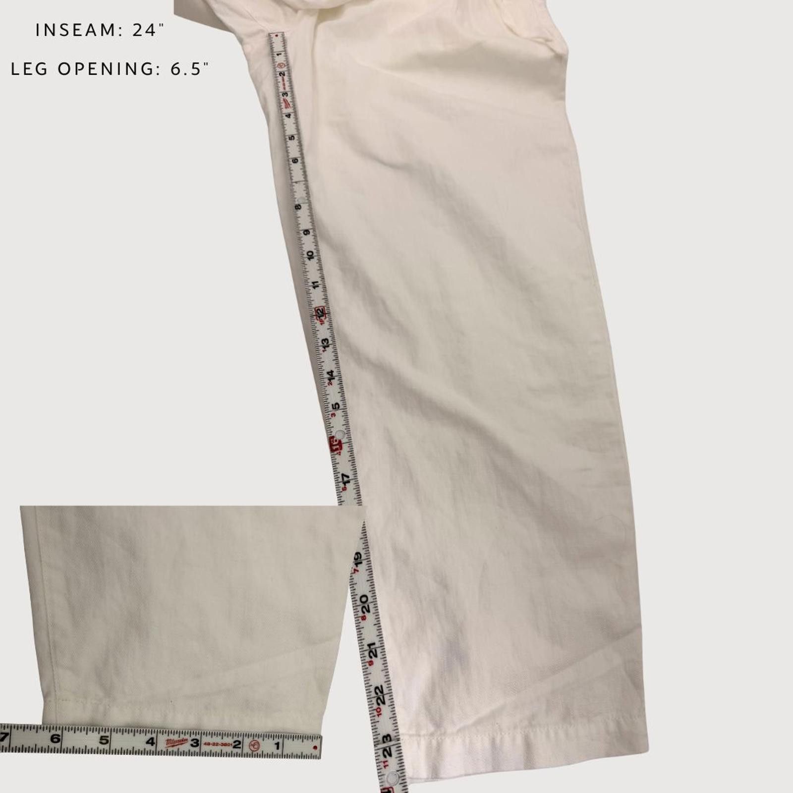 Jones New York Joie NWT Linen Tapered Trouser Pants White Size 4 High Rise Size 27" / US 4 / IT 40 - 6 Thumbnail