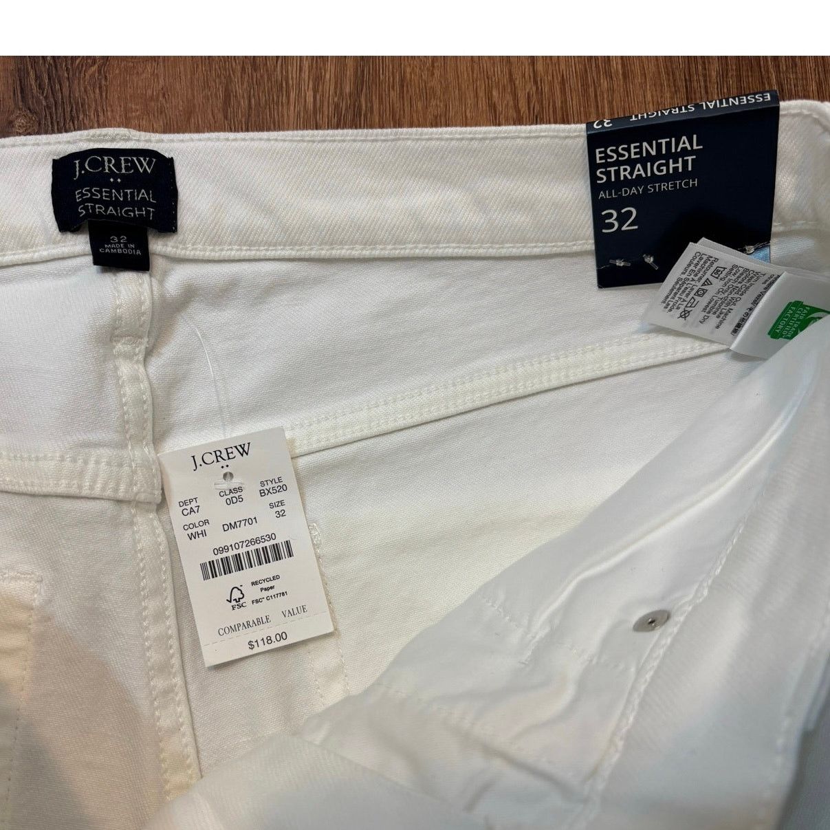 J.Crew NWT J.Crew Straight White Jean In All Day Stretchy Size 32 Size 32" / US 10 / IT 46 - 6 Thumbnail