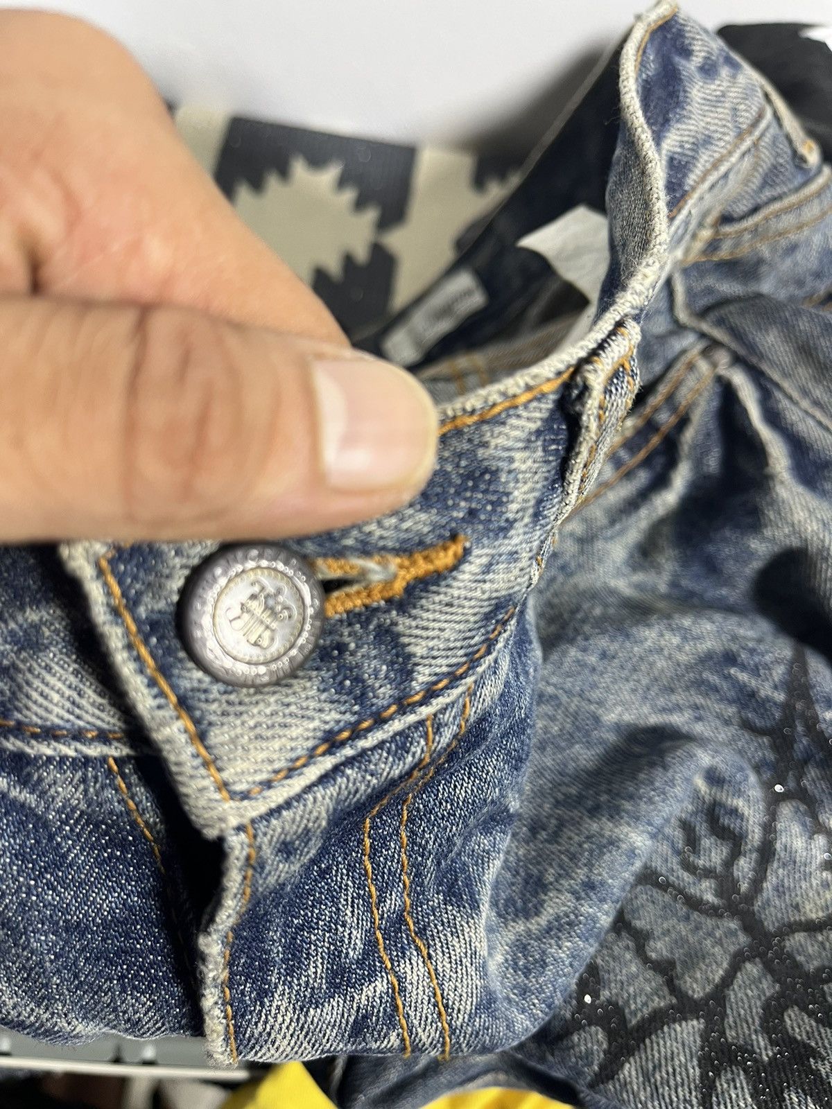Japanese Brand Rare ‼️Bootcut Denim Butterfly Jeans Y2k style Size 31" - 11 Thumbnail