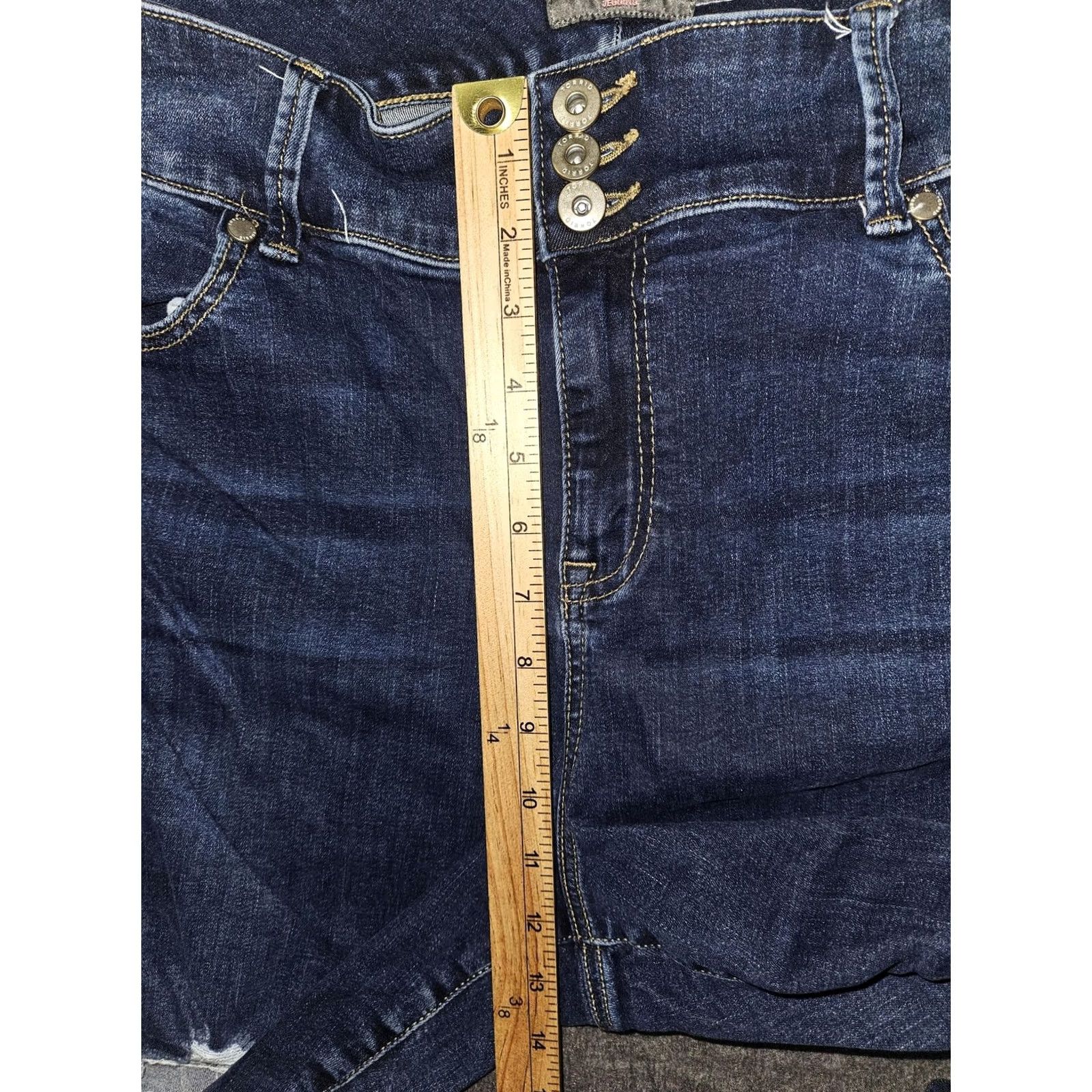 Torrid Torrid Jeans Womens 22R Jegging Dark Wash Blue High Rise Distressed Stretch Denim Jeans Slim Jegging Size 40" / US 18 - 4 Thumbnail