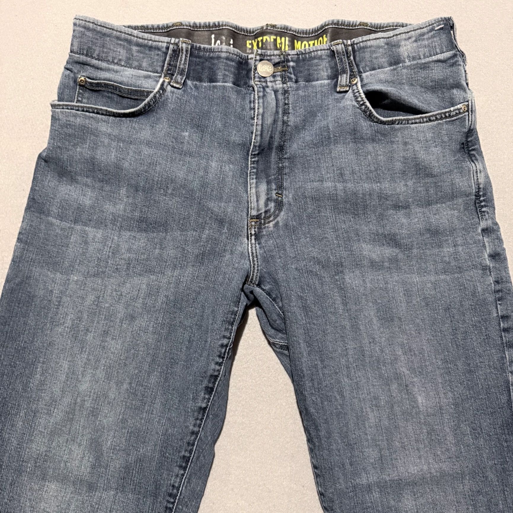 Lee Lee Jeans Men's Blue Denim Stretch Classic Straight 38x32 90s Y2K Vintage? (No) Size US 38 / EU 54 - 3 Thumbnail