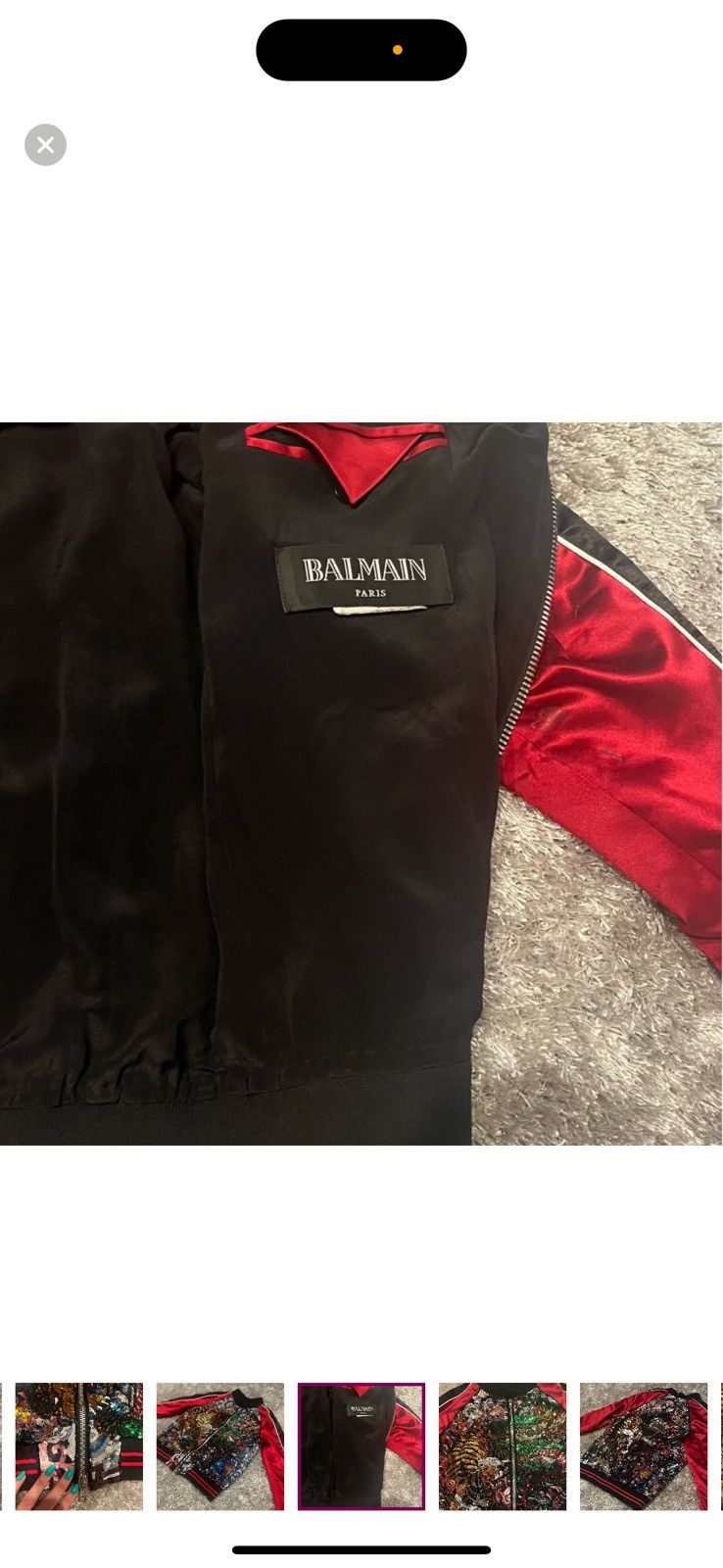 Balmain Balmain Men’s Sequin-Embellished Bomber Jacket Size US M / EU 48-50 / 2 - 2 Thumbnail
