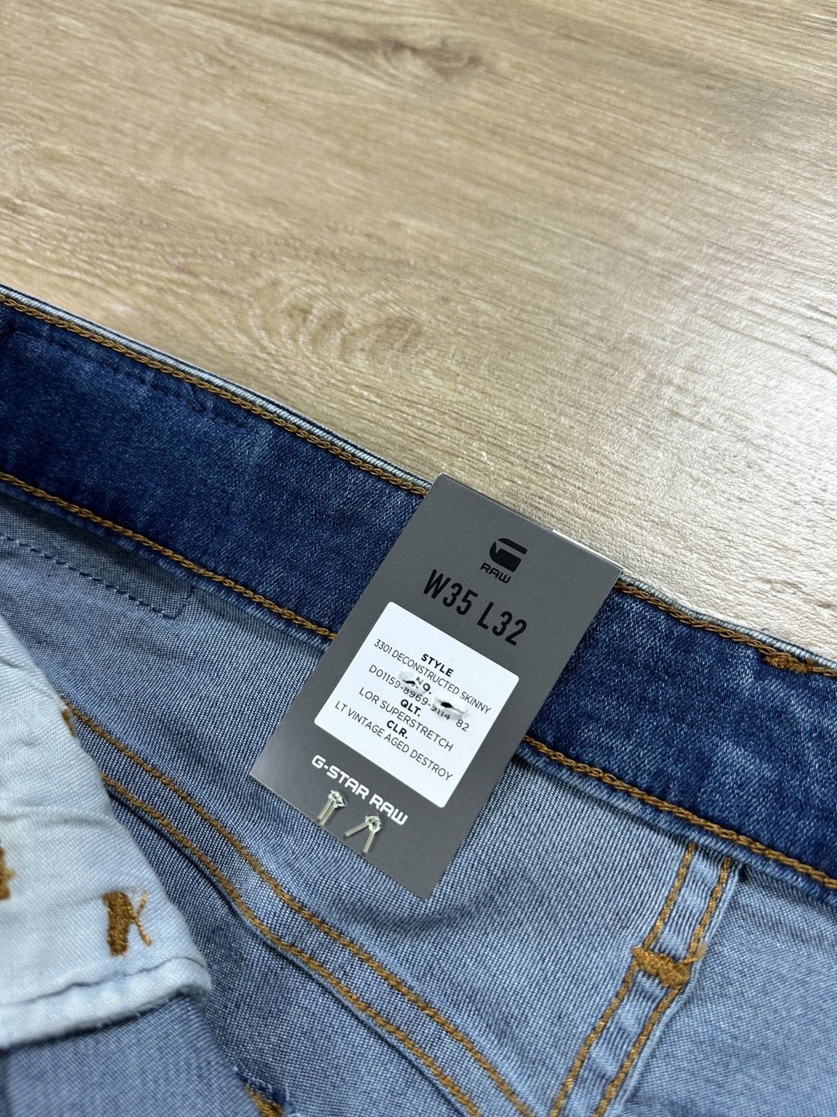 G-Star NEW!!! G-Star Raw 3301 Deconstructed Skinny Denim Jeans Size US 35 - 5 Thumbnail