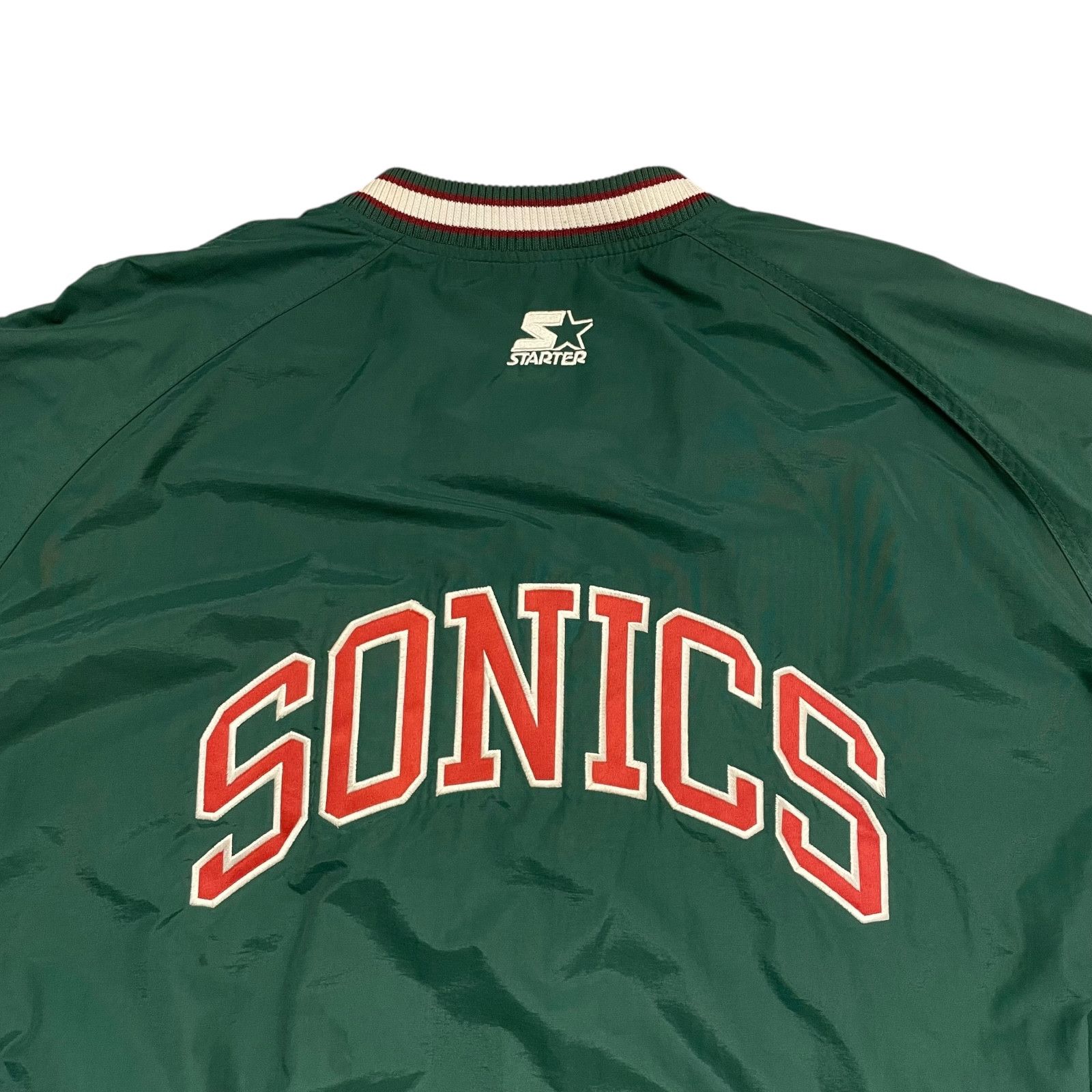 NBA VTG 90s SEATTLE SUPERSONICS STARTER PULLOVER JACKET Size US XL / EU 56 / 4 - 3 Thumbnail