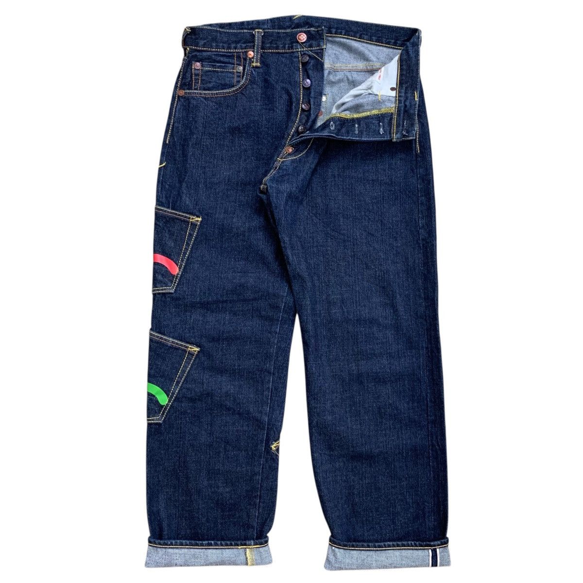 Evisu × Japanese Brand Rare Y2K Evisu Daicock Multipocket Selvedge Jeans Size US 30 / EU 46 - 7 Thumbnail