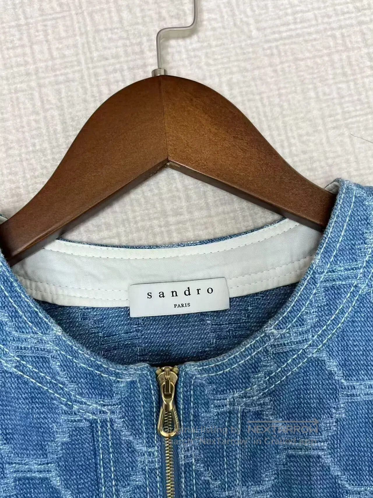 Sandro Pleated Denim Dress with Belt. Size XS / US 0-2 / IT 36-38 - 3 Thumbnail