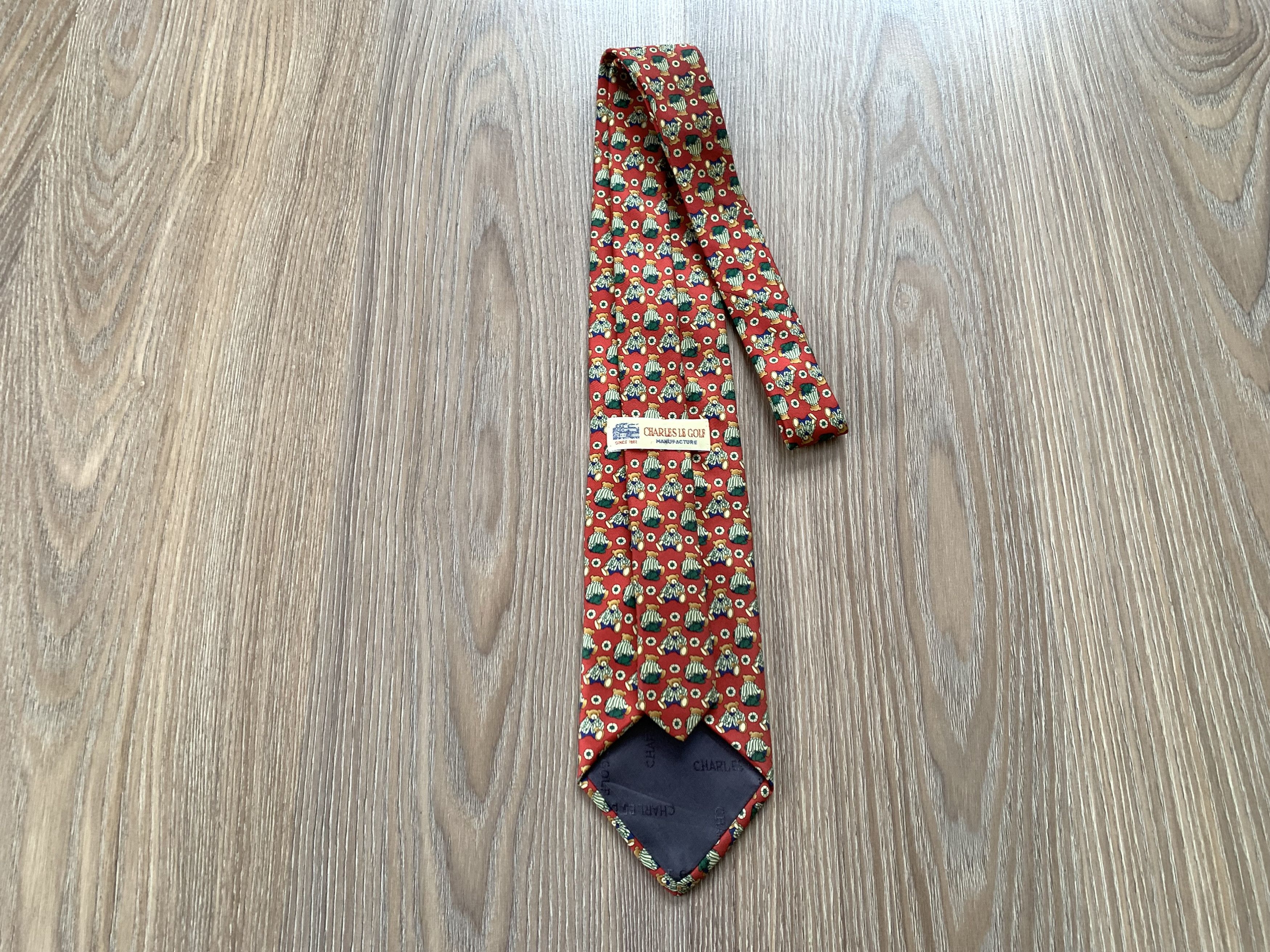 Other Charles Le Golf Vintage Bear Printed Silk Tie Size ONE SIZE - 4 Thumbnail