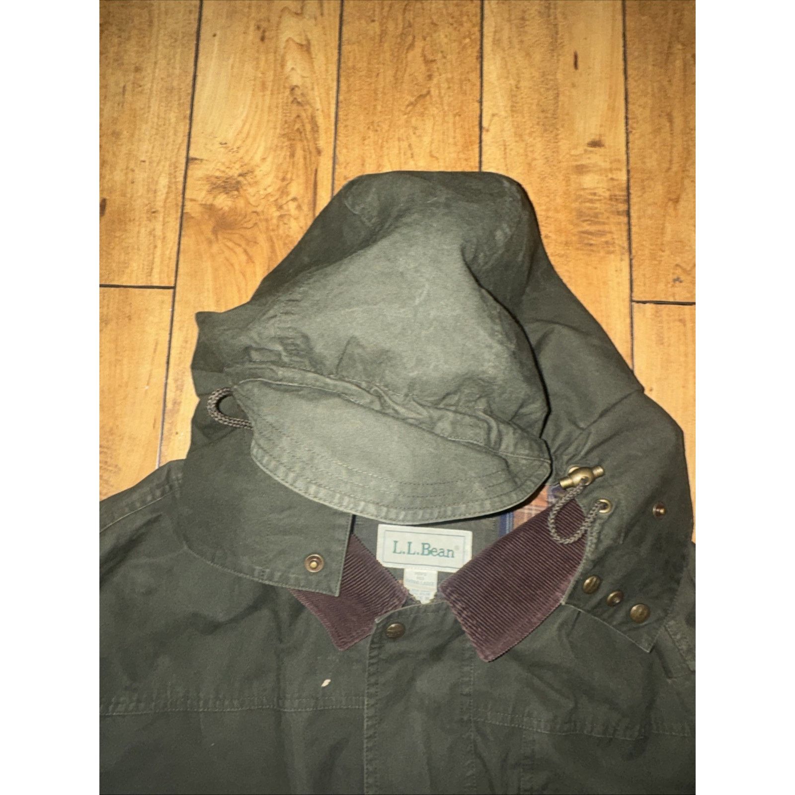 L.L. Bean × Vintage Vintage LL Bean Chore Jacket Olive XXL Detachable Hood 26x32 Size US XL / EU 56 / 4 - 7 Thumbnail