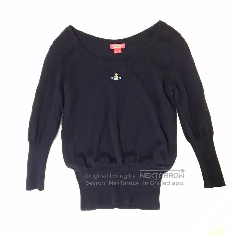 Vivienne Westwood Vivienne Westwood Black Knit Top with the Most Iconic Big Size M / US 6-8 / IT 42-44 - 2 Thumbnail