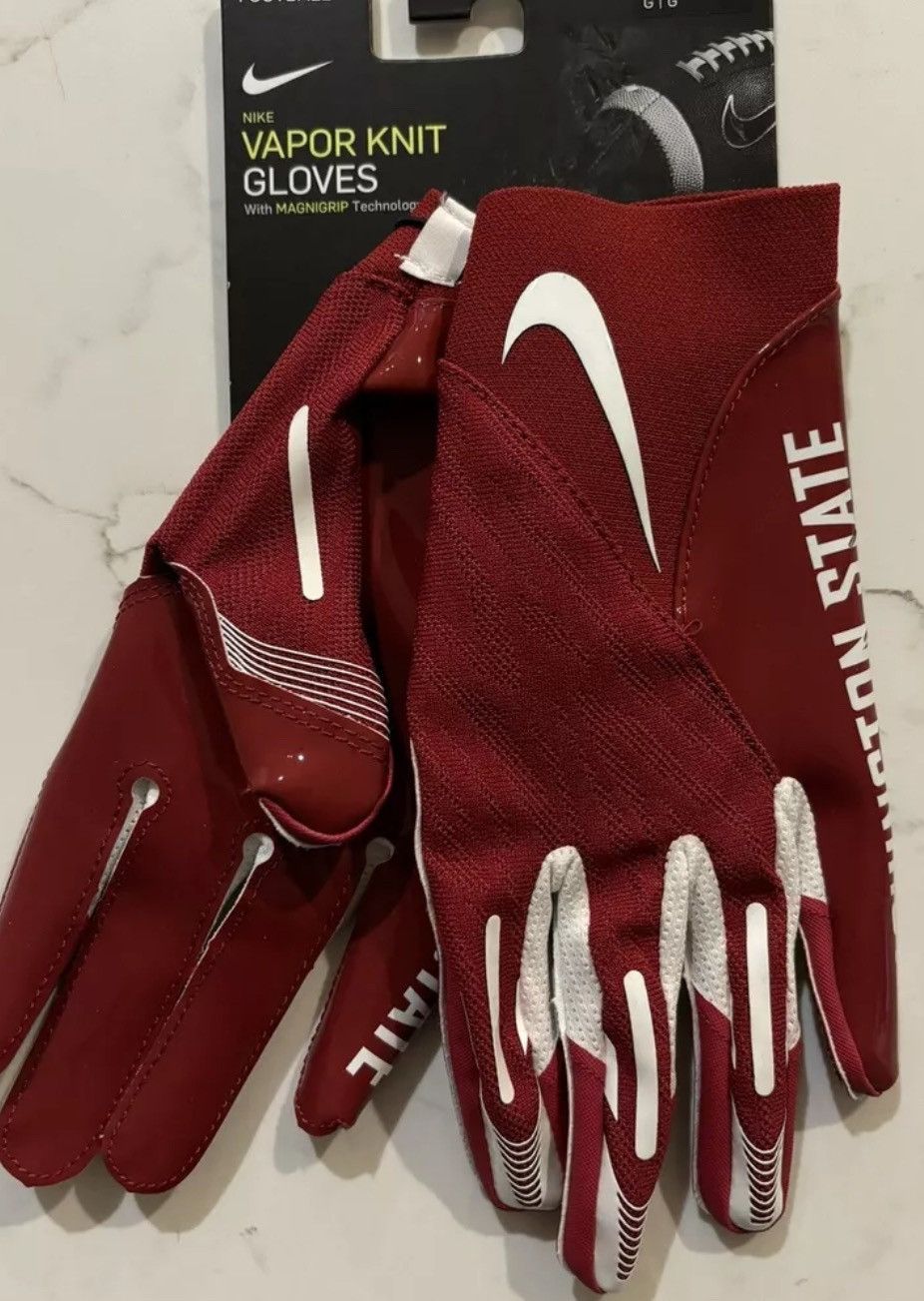 Nike New Nike Vapor Knit Washington State Cougars Football Gloves Size ONE SIZE - 1 Thumbnail