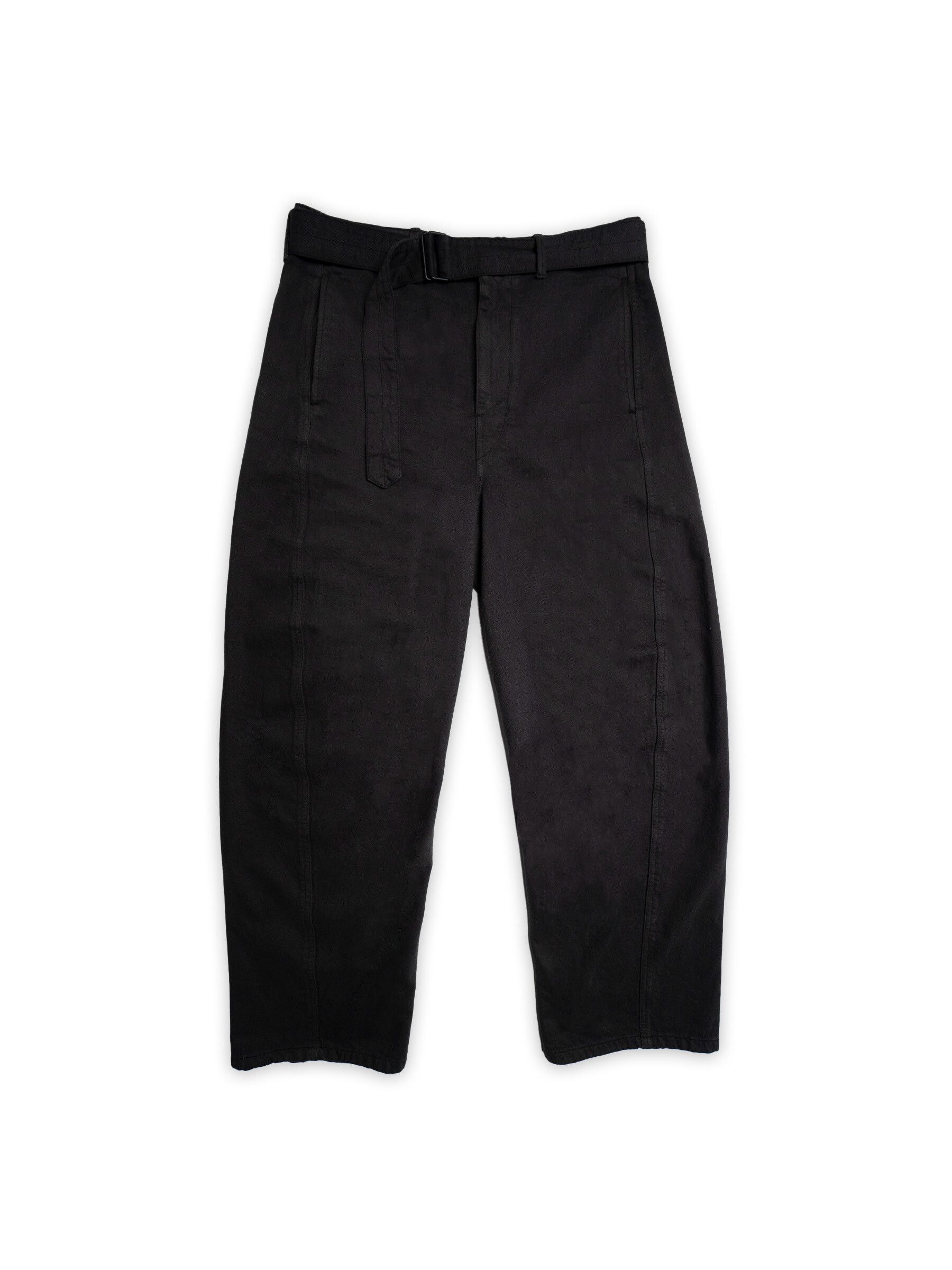 Pre-owned Lemaire Twisted Belted Denim Pants In Grey