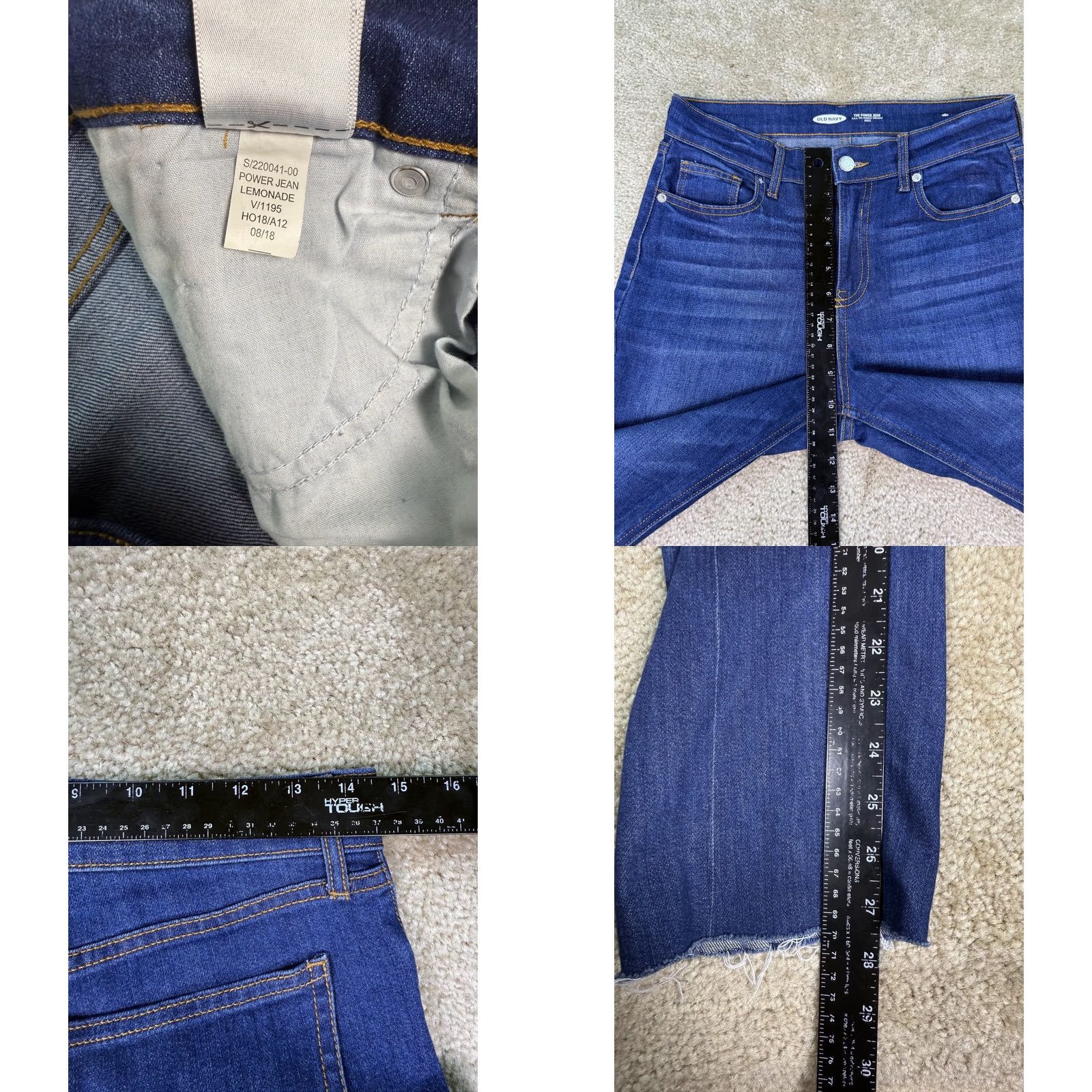 Old Navy Old Navy The Power Jean Womens sz 2 Blue Denim Jeans Ankle Raw Hem Size 26" / US 2 / IT 38 - 8 Thumbnail
