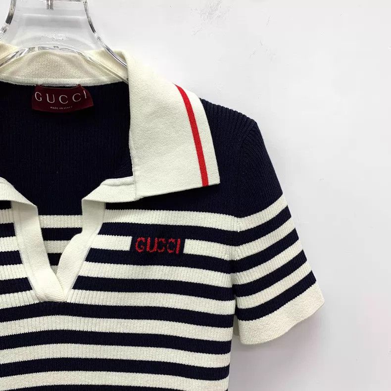 Gucci Gucci Colour-blocking logo striped cotton lapel short-slee Size M / US 6-8 / IT 42-44 - 3 Thumbnail