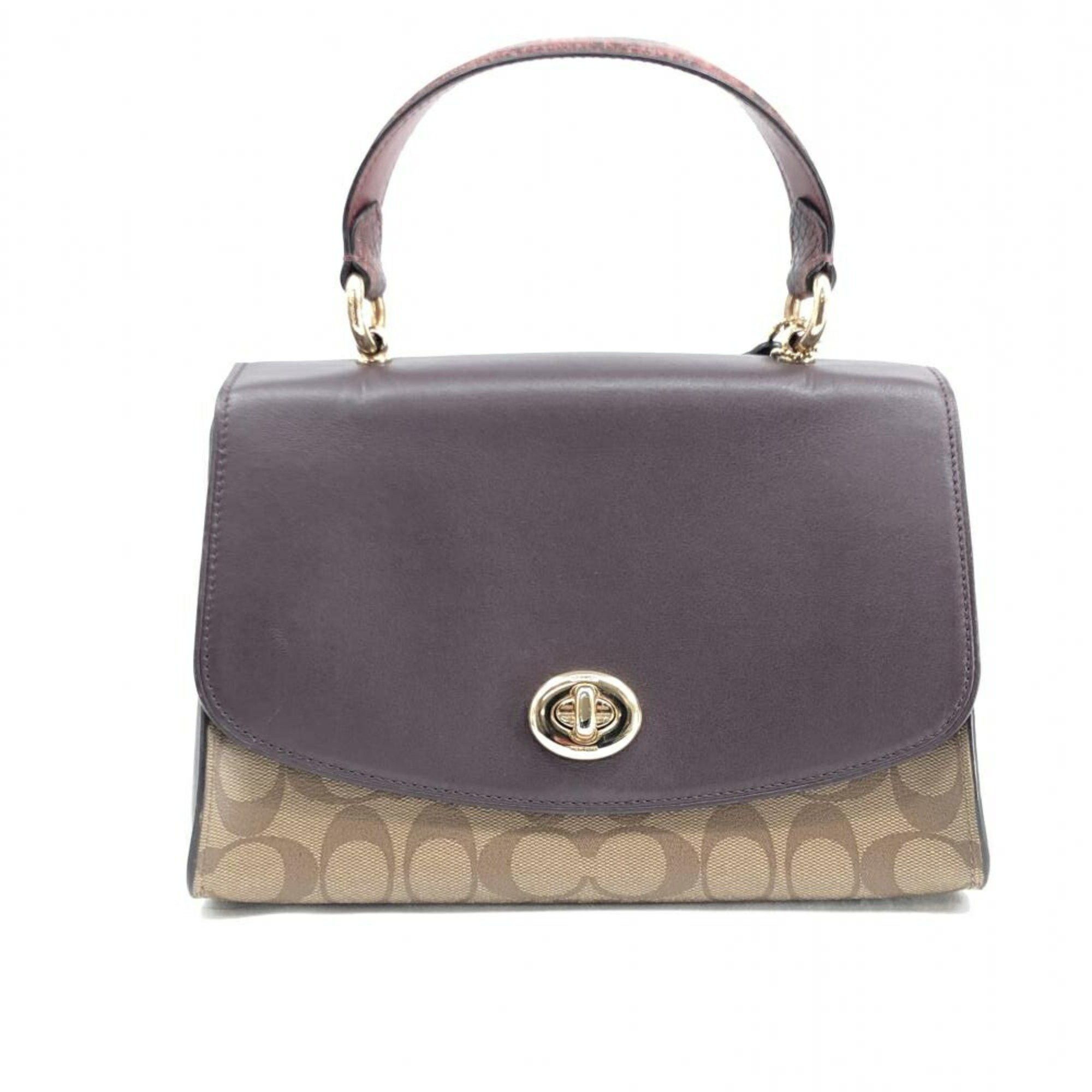 image of Coach Signature Tilly Top Handbag F80230 Coach Terry Top Brown, Women's